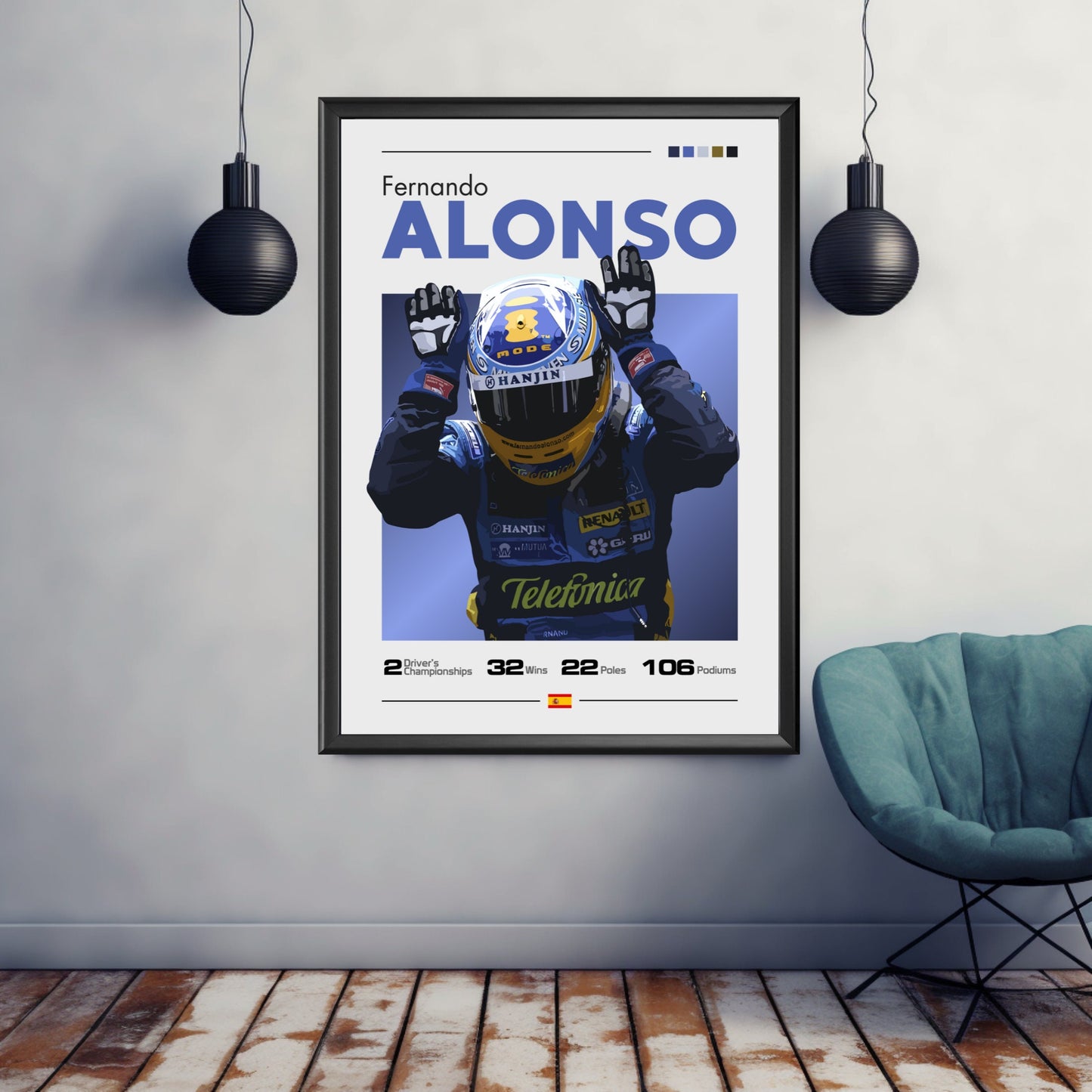 Fernando Alonso F1 Print