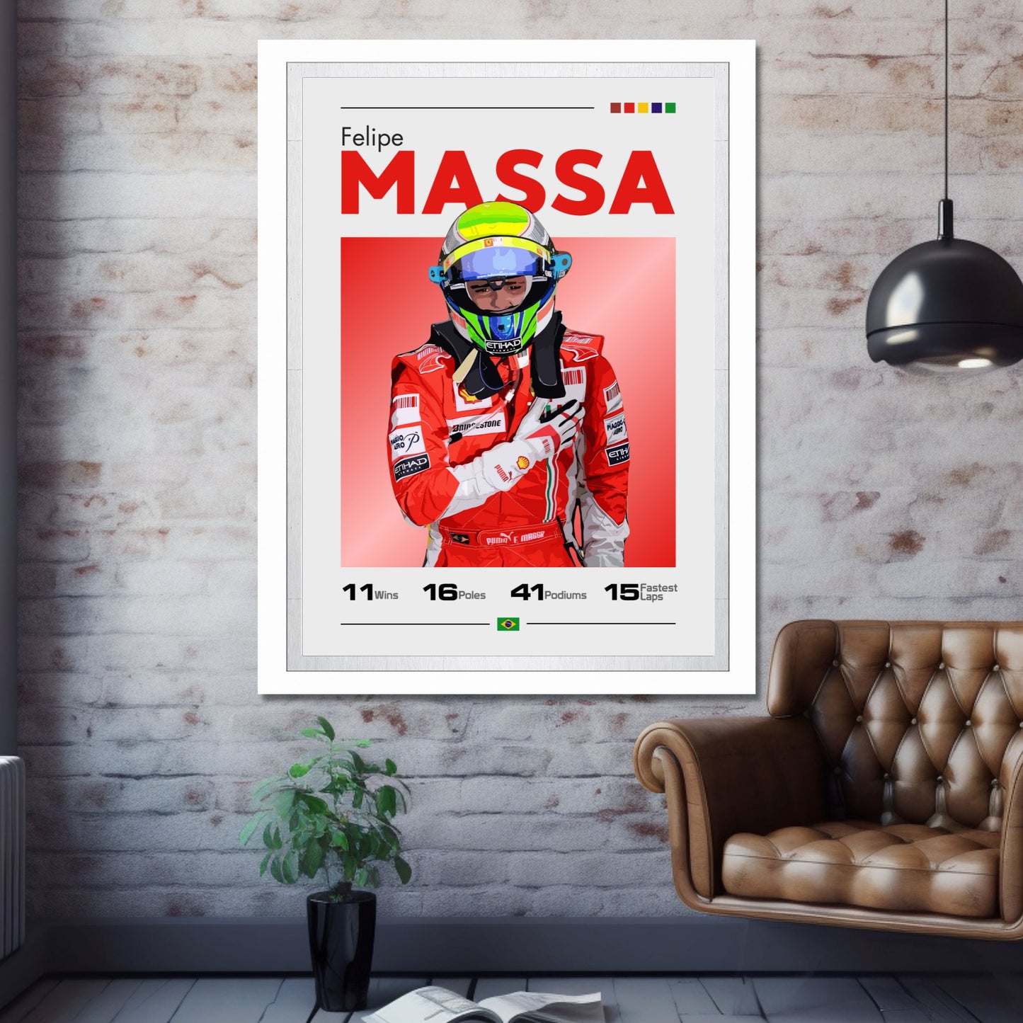 Felipe Massa Poster - Ferrari F1 Print