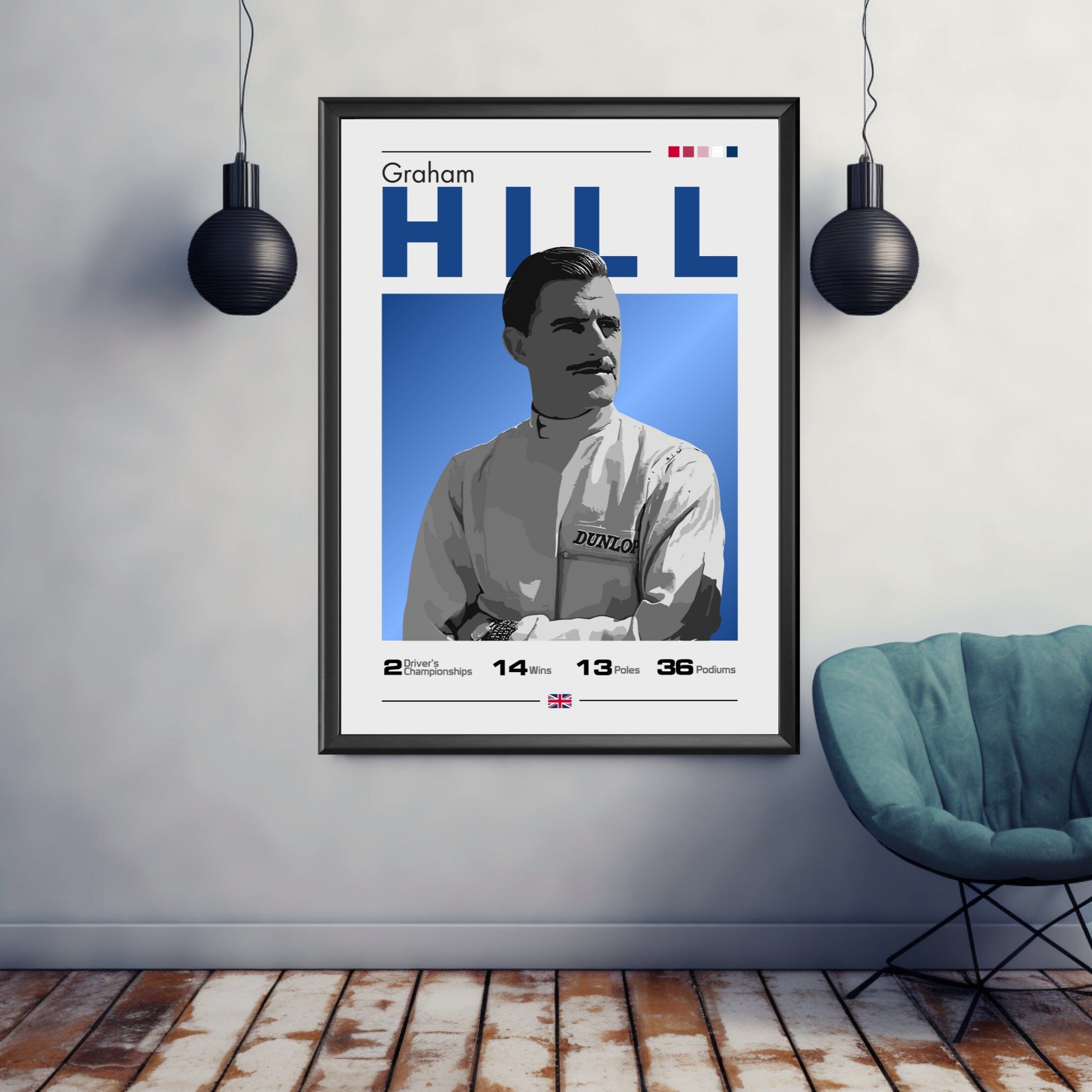 Graham Hill Poster, F1 Print