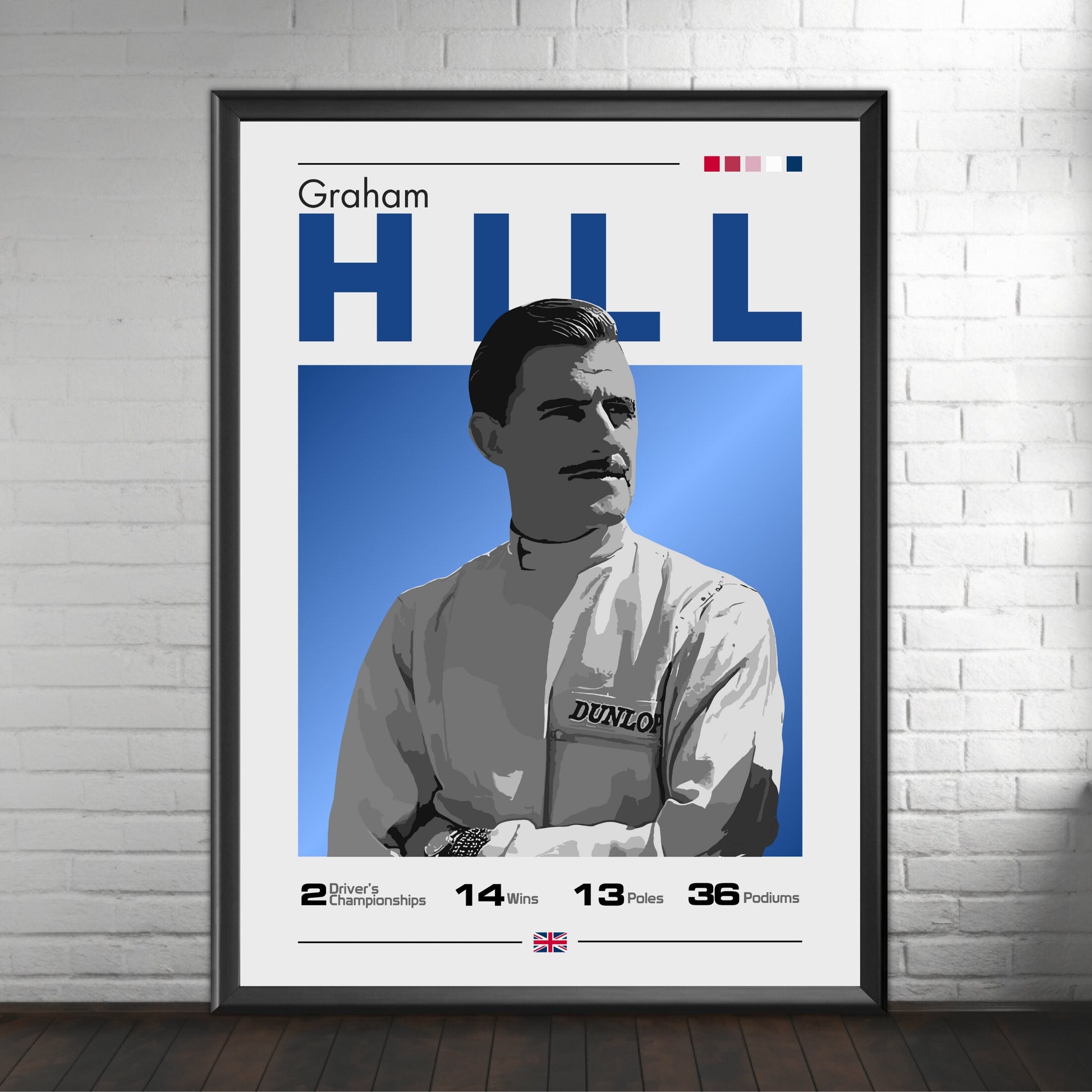 Graham Hill Poster, F1 Print