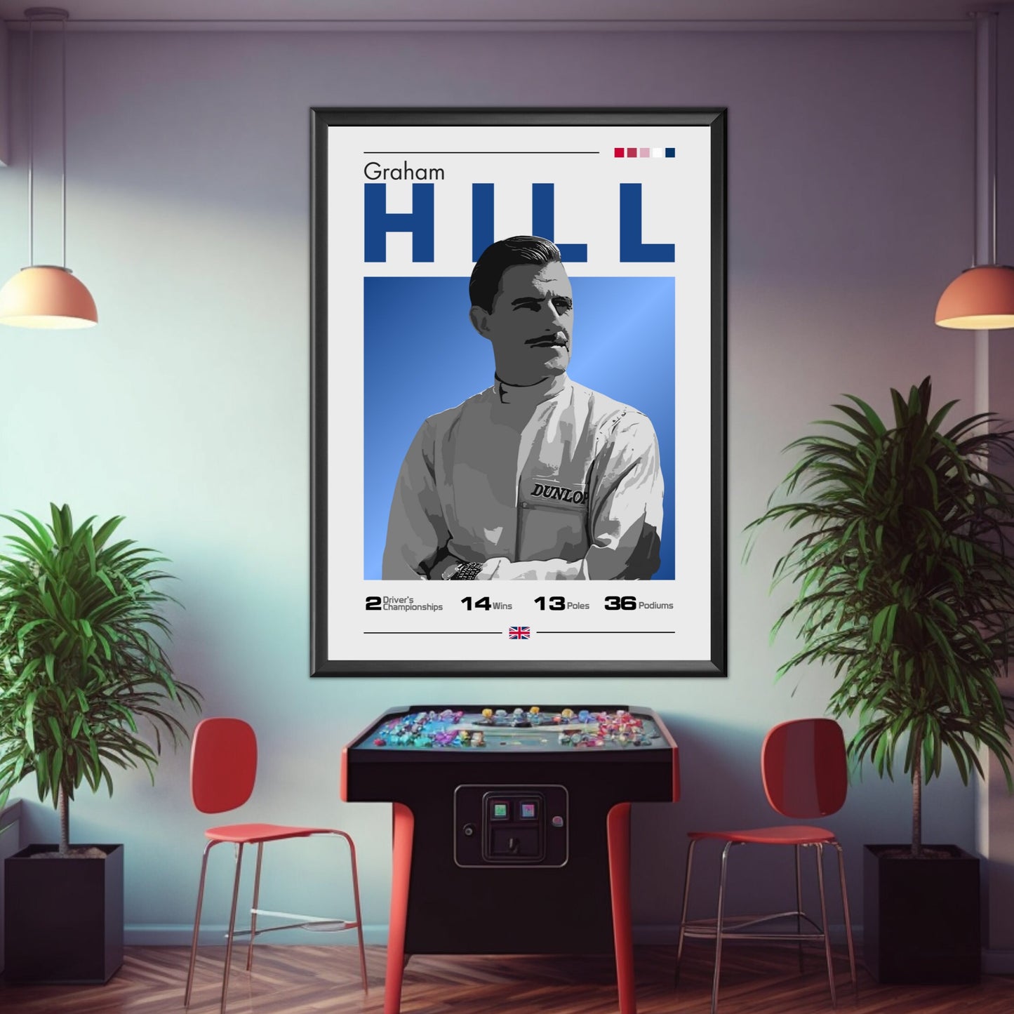 Graham Hill Poster, F1 Print