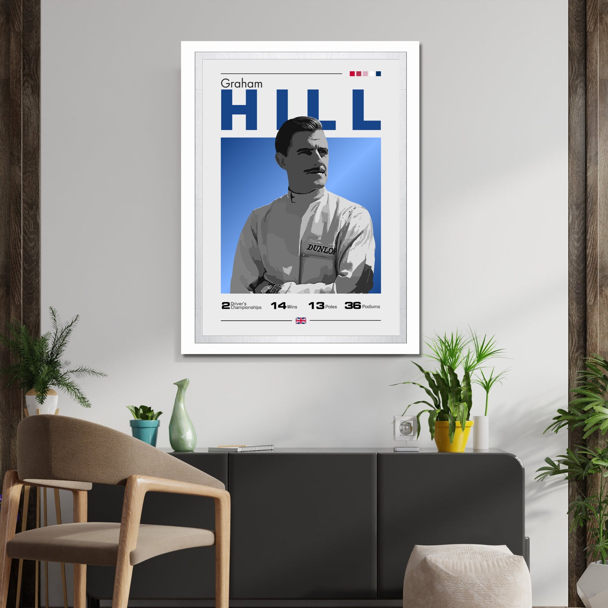 Graham Hill Poster, F1 Print