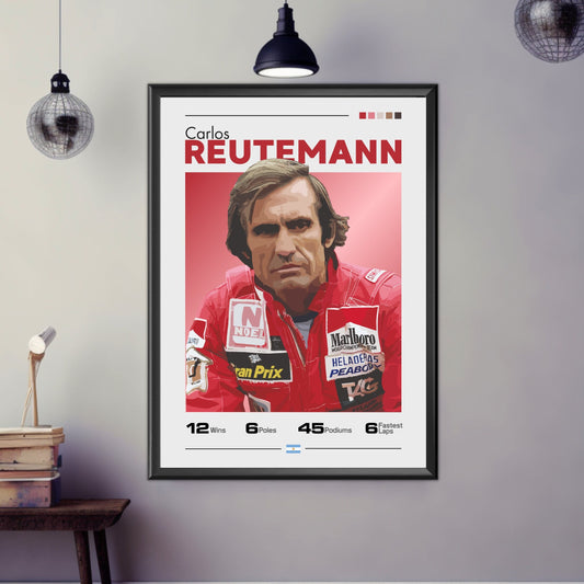 Carlos Reutemann Print, Carlos Reutemann Poster, F1 Print, F1 Poster, Formula 1 Print, Formula 1 Poster, Williams Racing, Scuderia Ferrari