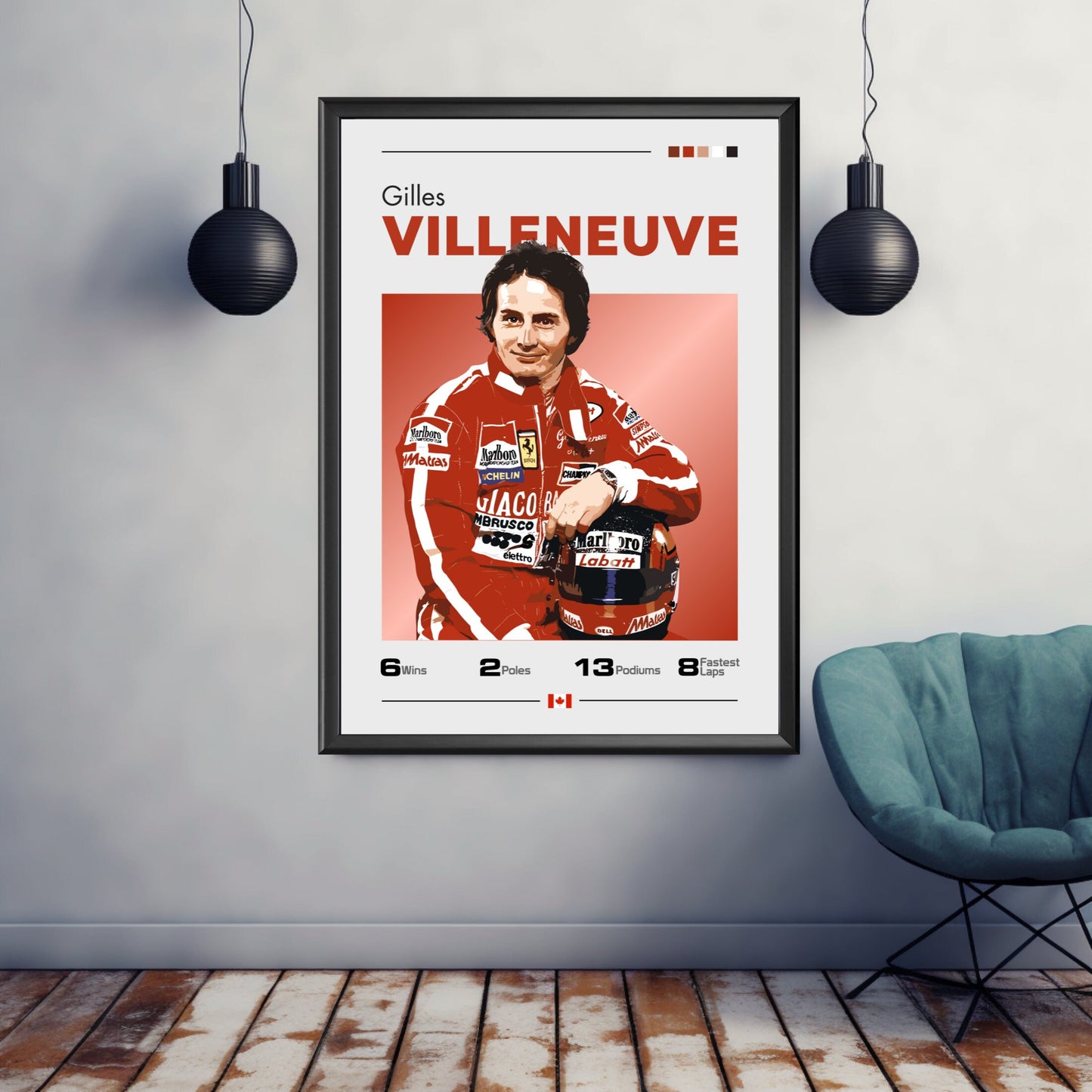 Giles Villeneuve Poster, F1