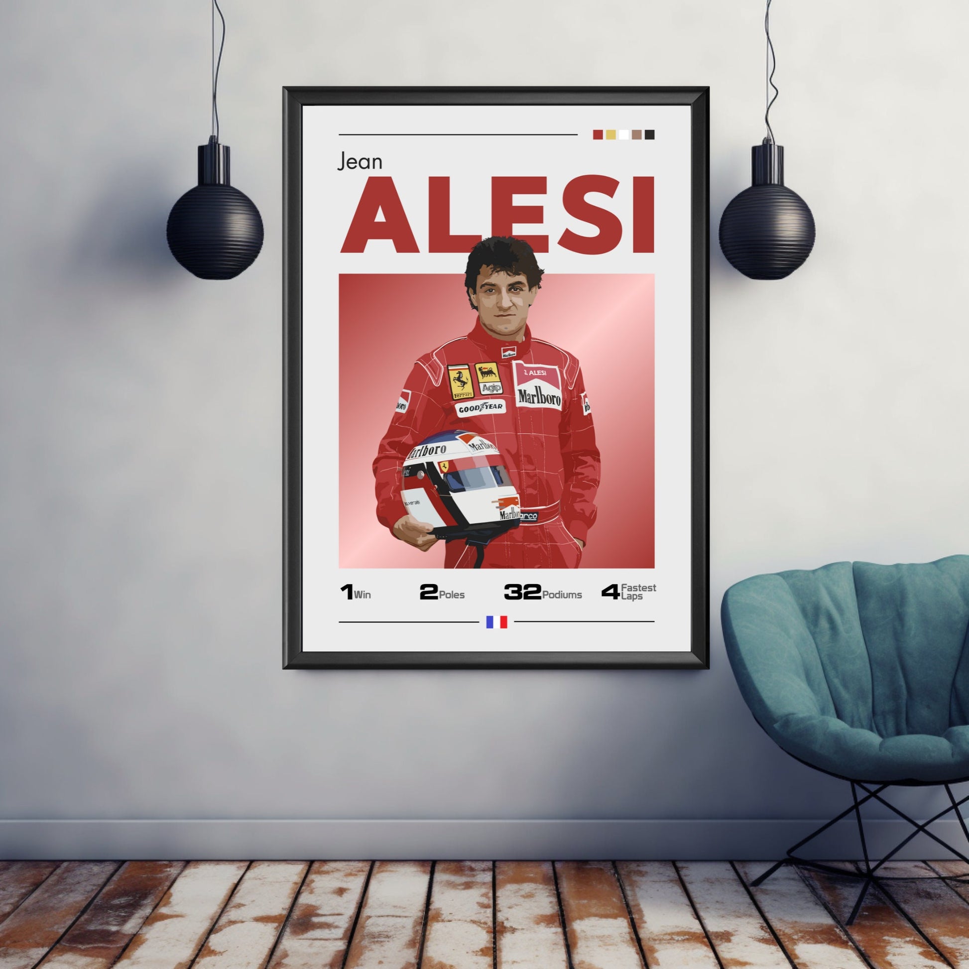 Jean Alesi Poster - F1 Print