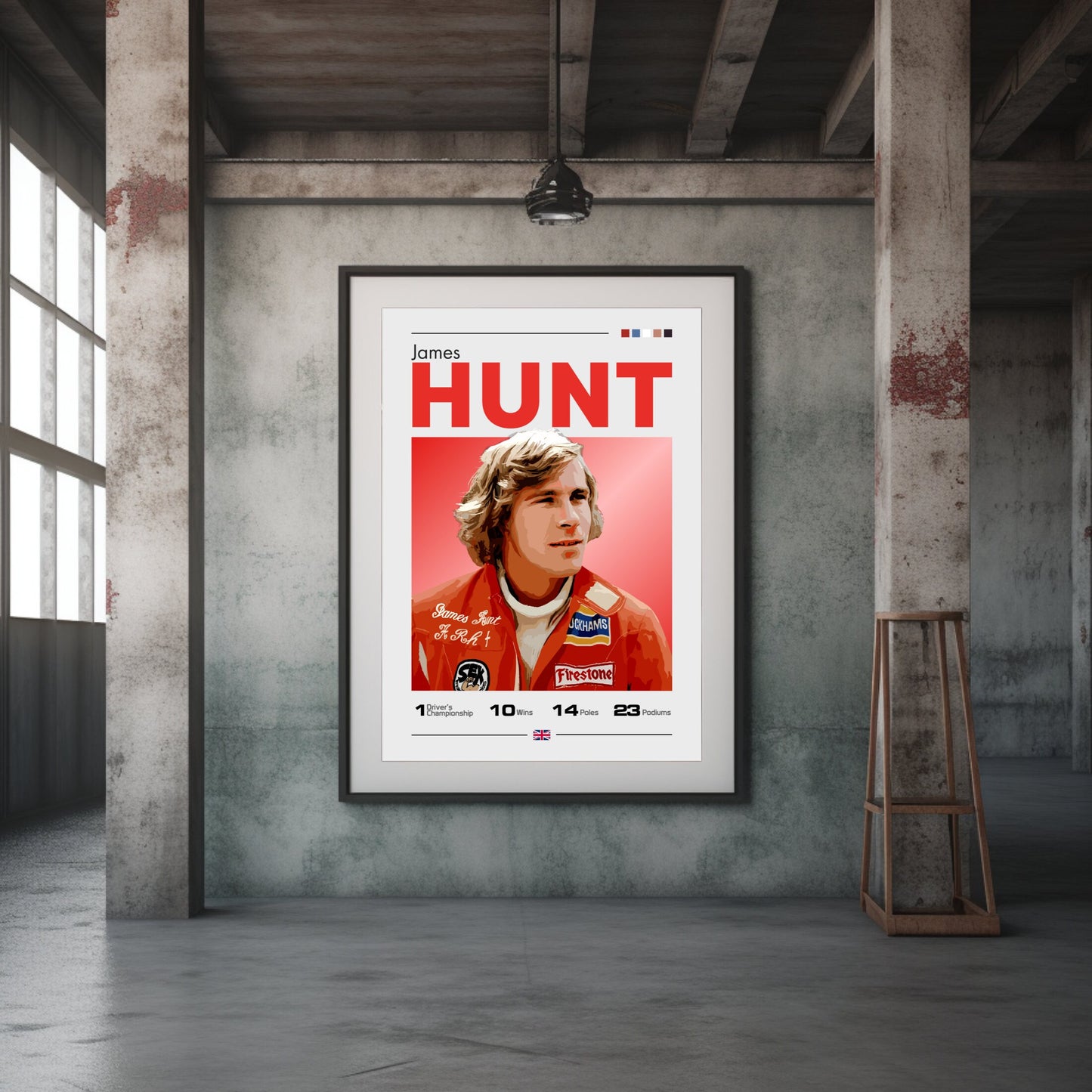 James Hunt Poster, F1 Print