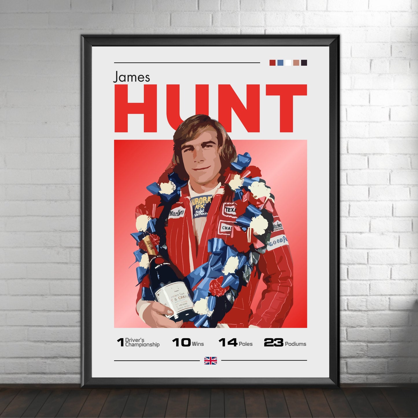 James Hunt Poster, F1 Print