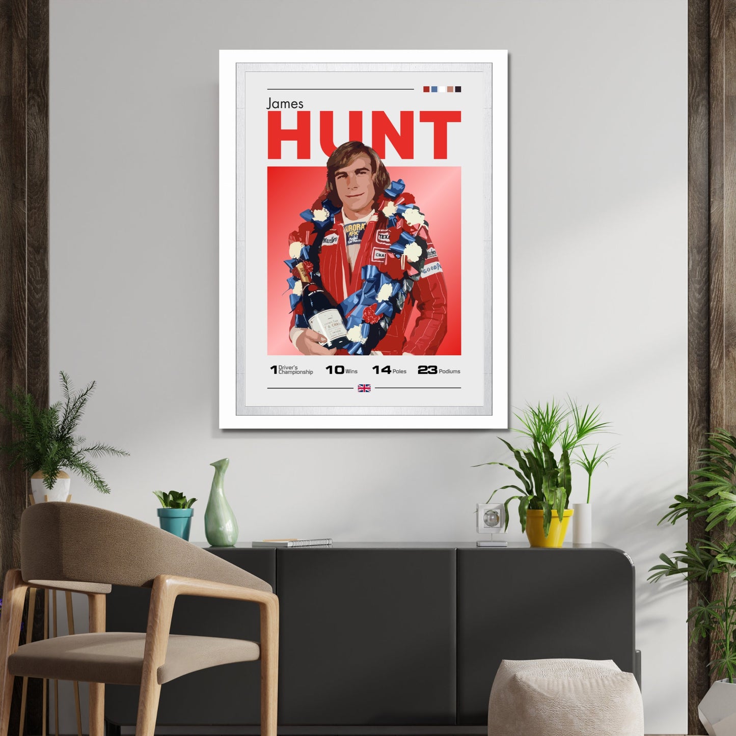 James Hunt Poster, F1 Print