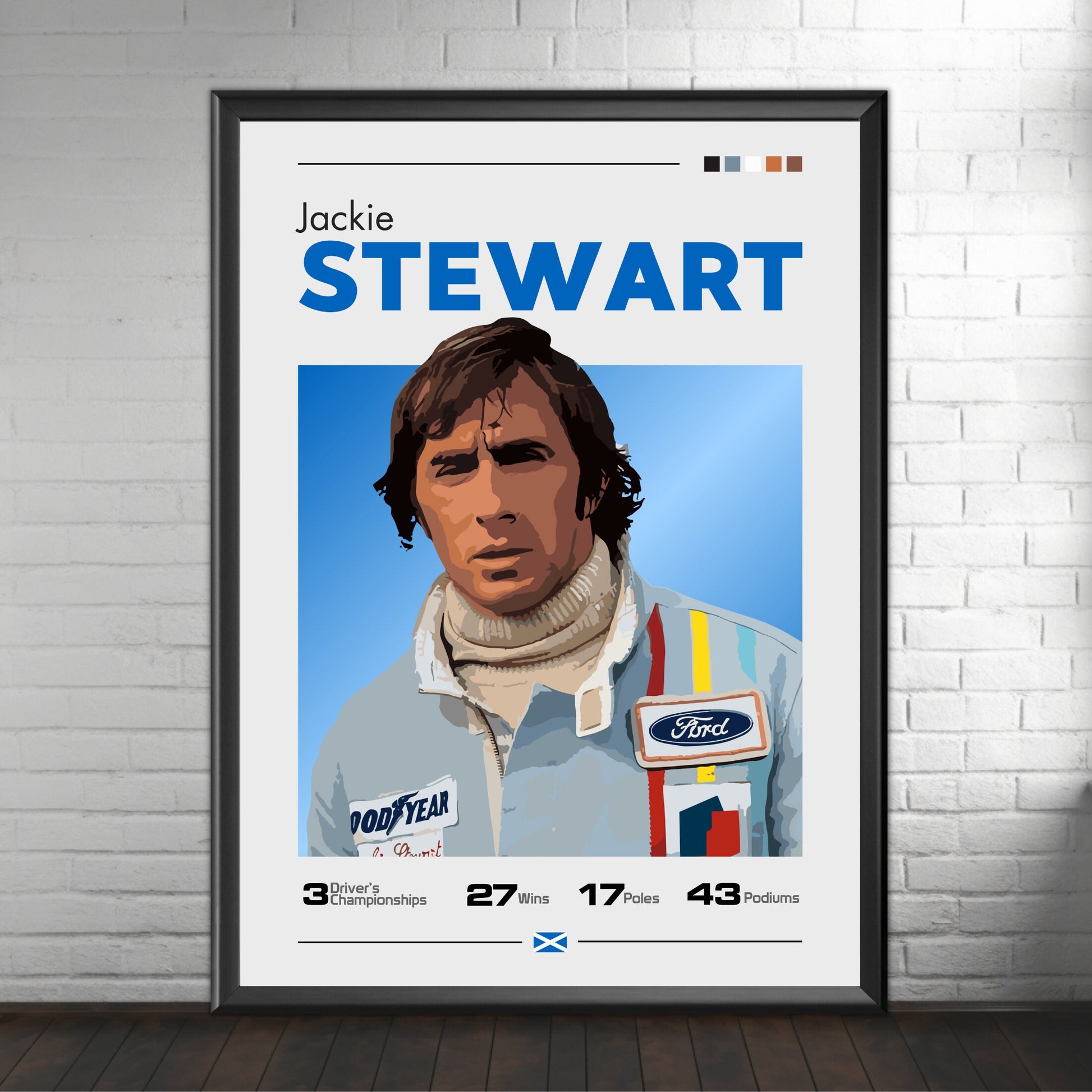 Jackie Stewart Poster, F1 Print