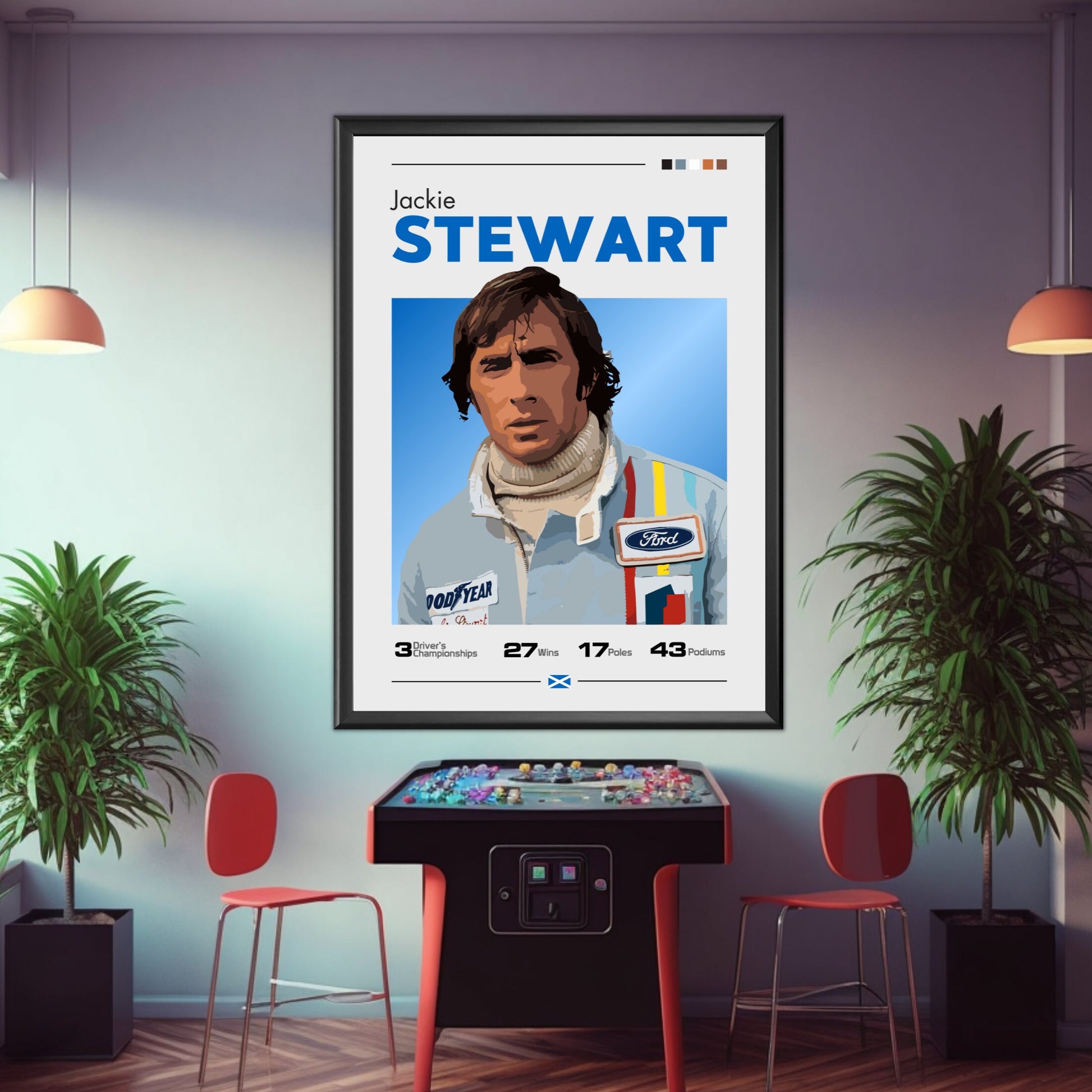 Jackie Stewart Poster, F1 Print