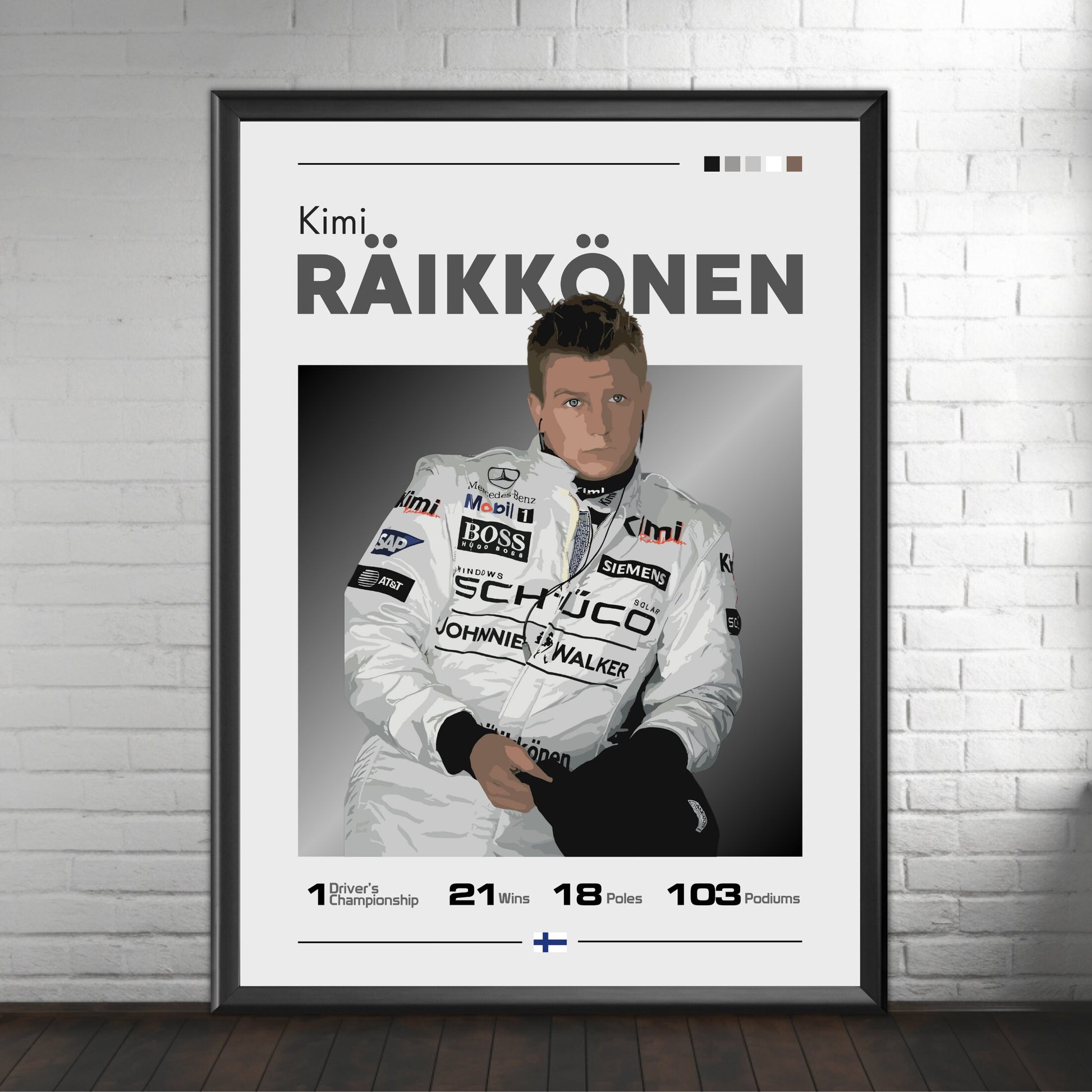 Kimi Raikkonen Poster, Kimi Raikkonen Print, F1 Print, F1 Poster, Formula 1 Print, Formula 1 Poster, McLaren Racing, Scuderia Ferrari