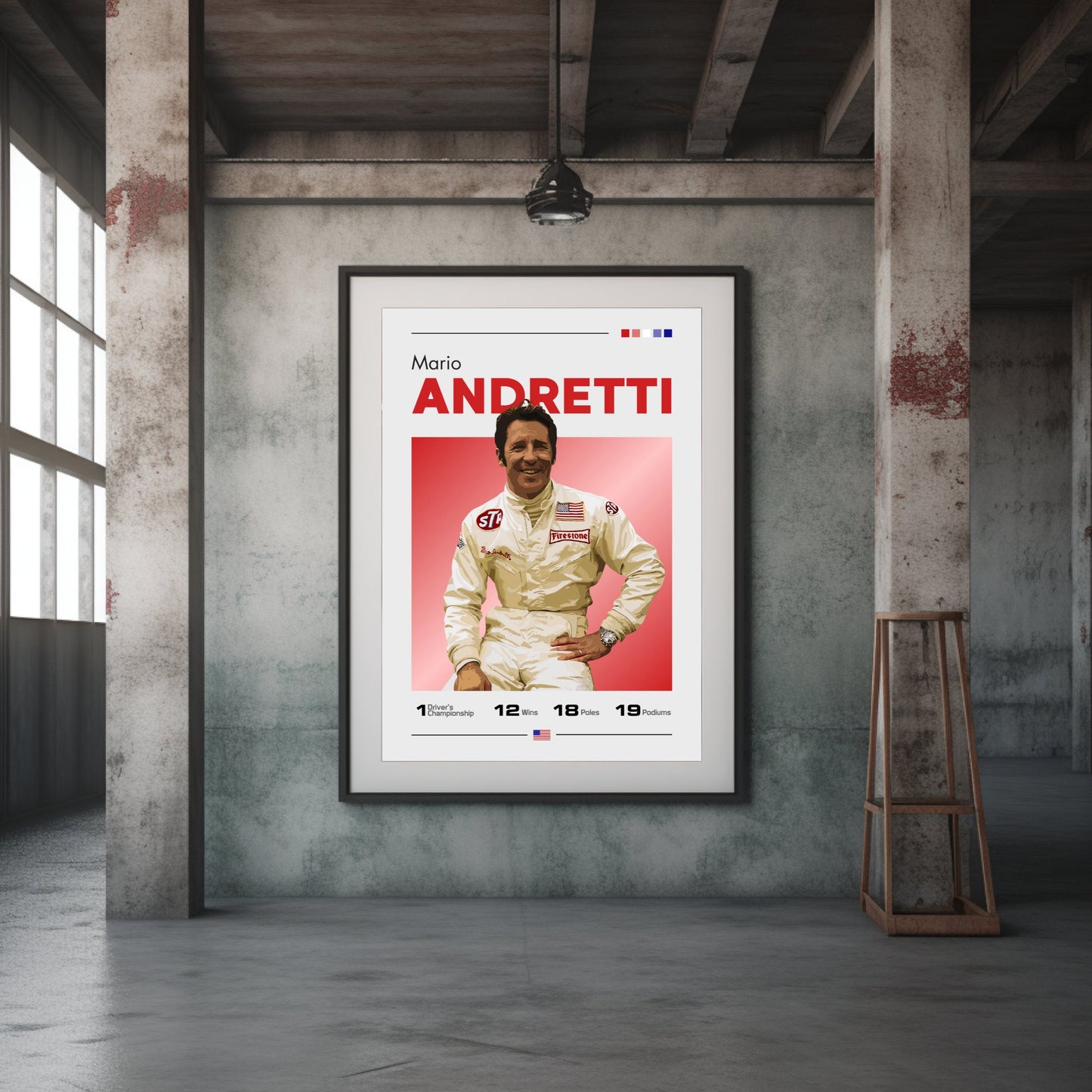 Mario Andretti Poster, F1 Print