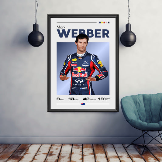 Mark Webber Print, Mark Webber Poster, F1 Print, F1 Poster, Formula 1 Print, Formula 1 Poster, Red Bull Racing, F1 Driver