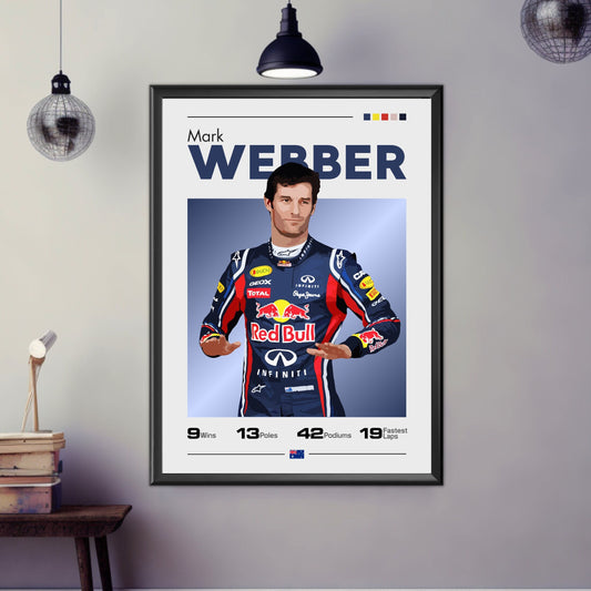Mark Webber Print, Mark Webber Poster, F1 Print, F1 Poster, Formula 1 Print, Formula 1 Poster, Red Bull Racing, F1 Driver