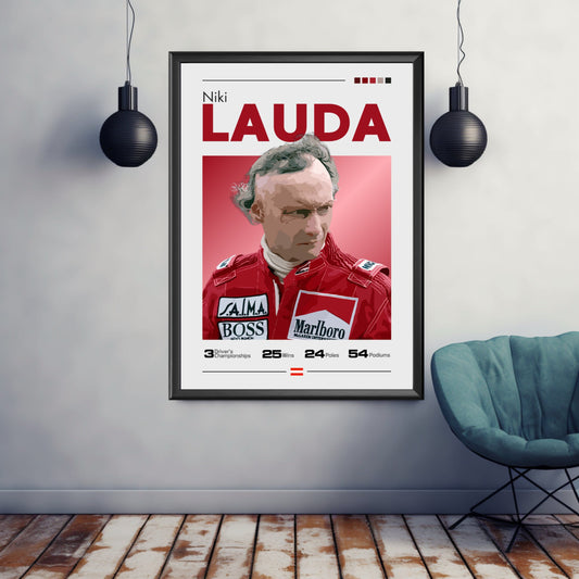 Niki Lauda Print, F1 Print, Niki Lauda Poster, F1 Poster, Formula 1 Print, Formula 1 Poster, McLaren Racing, Scuderia Ferrari