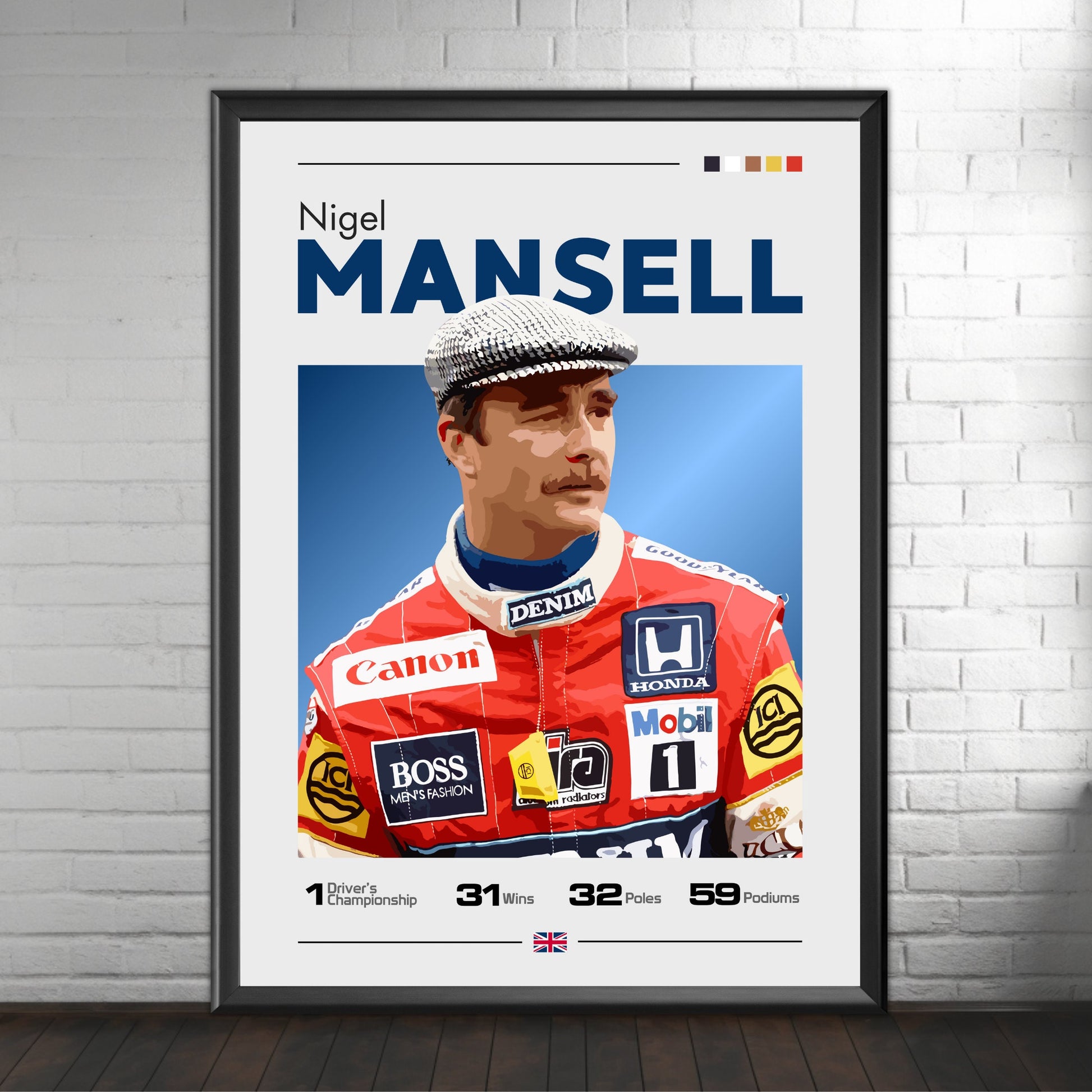 Nigel Mansell Poster, F1