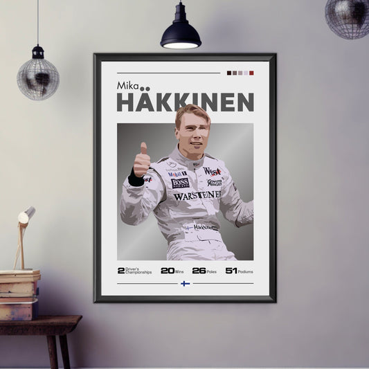 Mika Hakkinen Poster, Mika Hakkinen Print, F1 Print, F1 Poster, Formula 1 Print, Formula 1 Poster, McLaren Racing