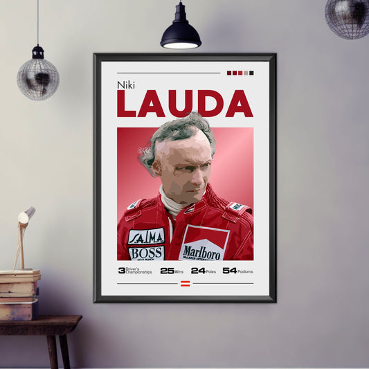 Niki Lauda Print, F1 Print, Niki Lauda Poster, F1 Poster, Formula 1 Print, Formula 1 Poster, McLaren Racing, Scuderia Ferrari