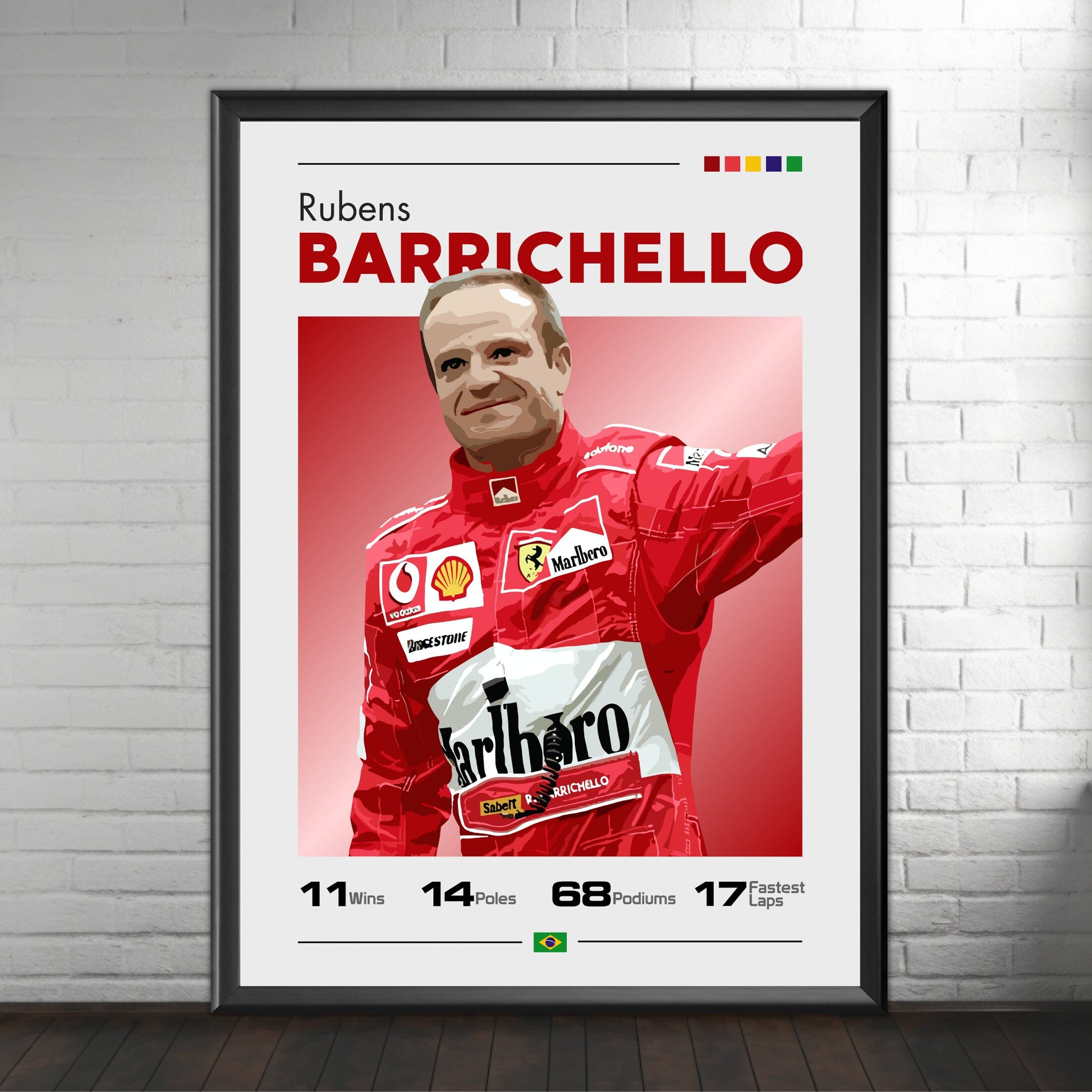 Rubens Barrichello Print, F1 Print