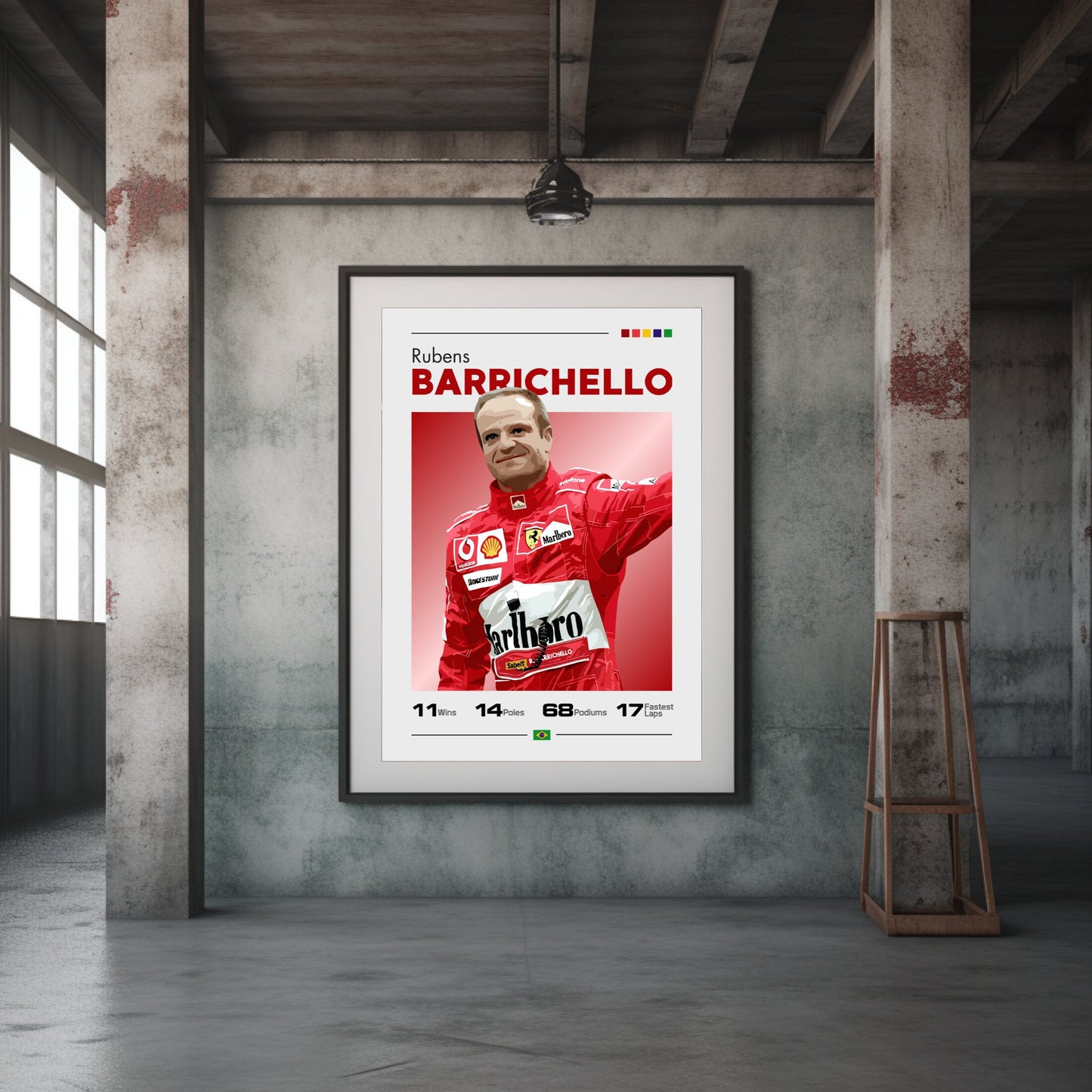 Rubens Barrichello Print, F1 Print