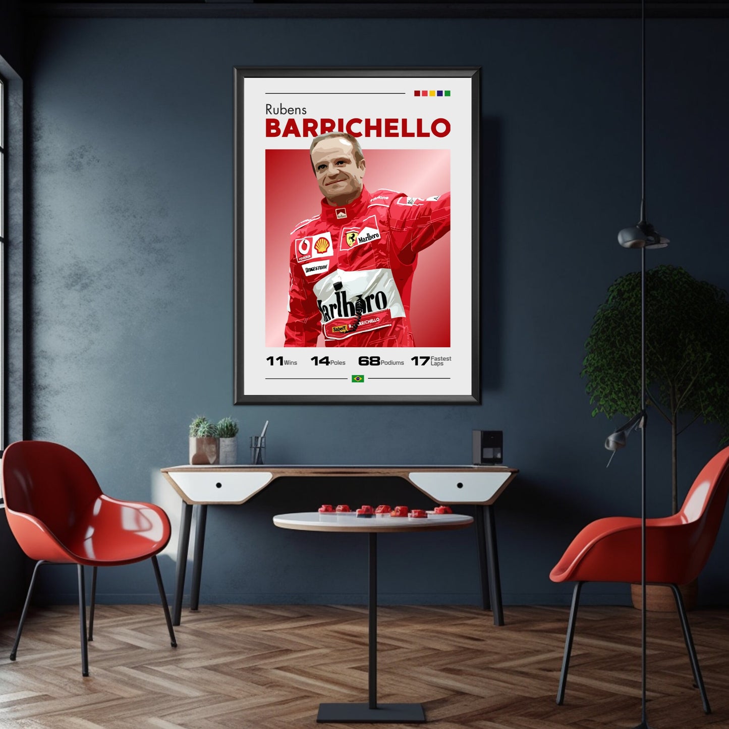 Rubens Barrichello Print, F1 Print