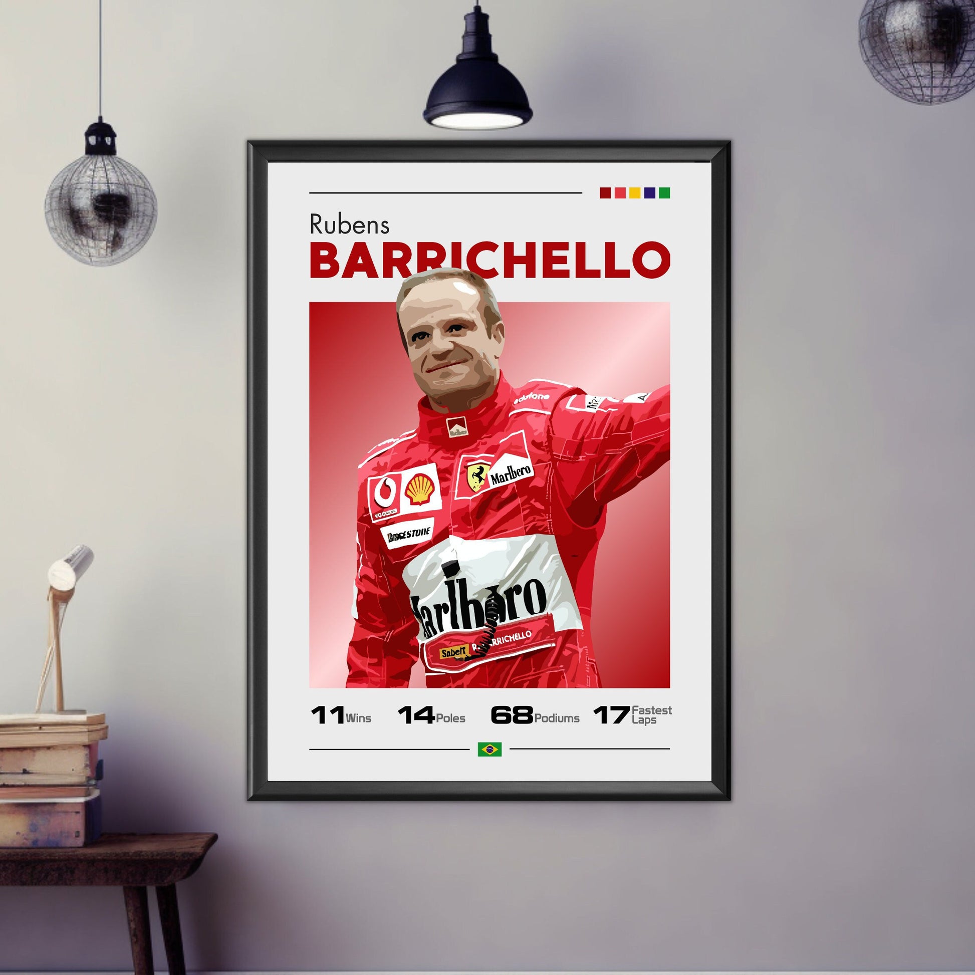 Rubens Barrichello Print, F1 Print