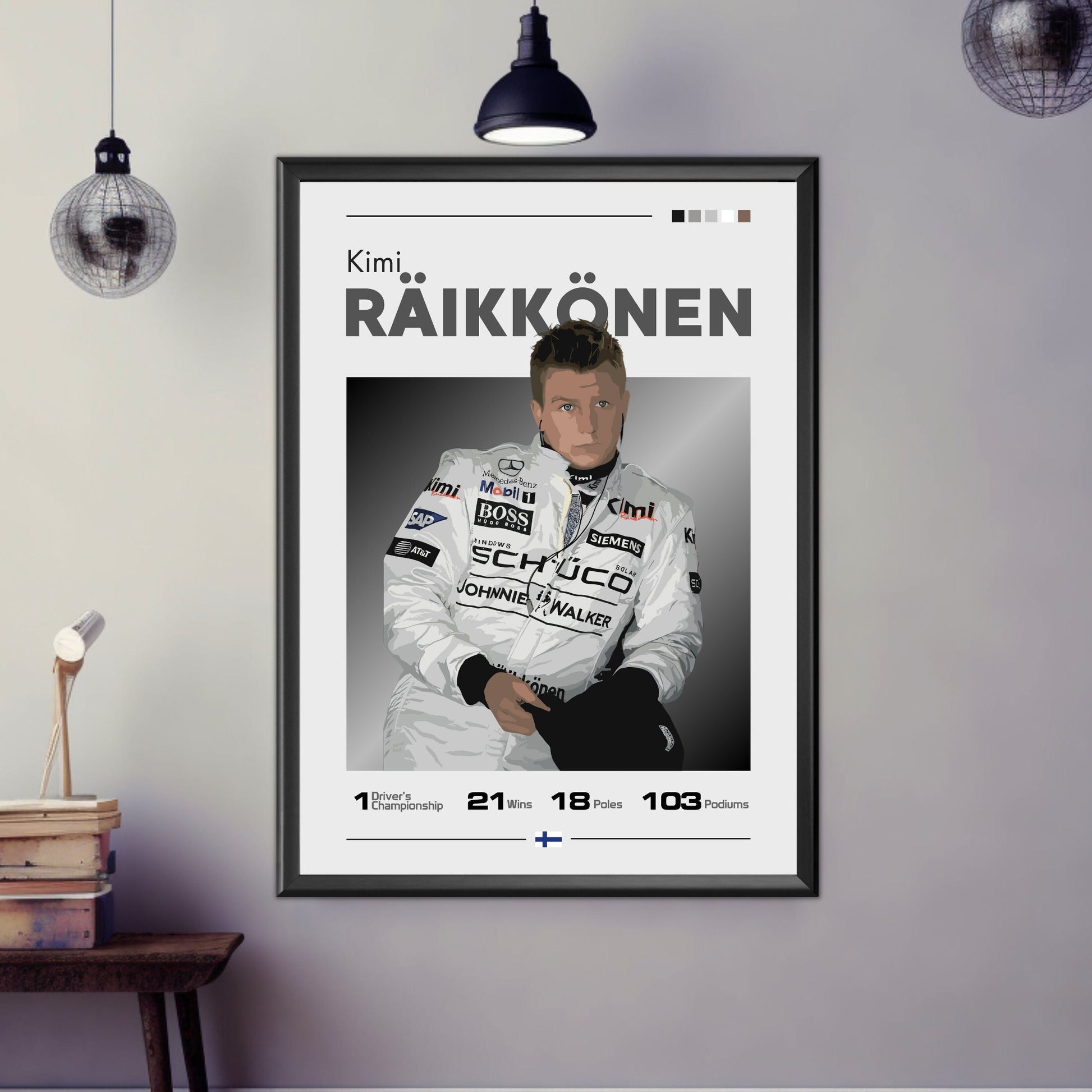 Kimi Raikkonen Poster, Kimi Raikkonen Print, F1 Print, F1 Poster, Formula 1 Print, Formula 1 Poster, McLaren Racing, Scuderia Ferrari