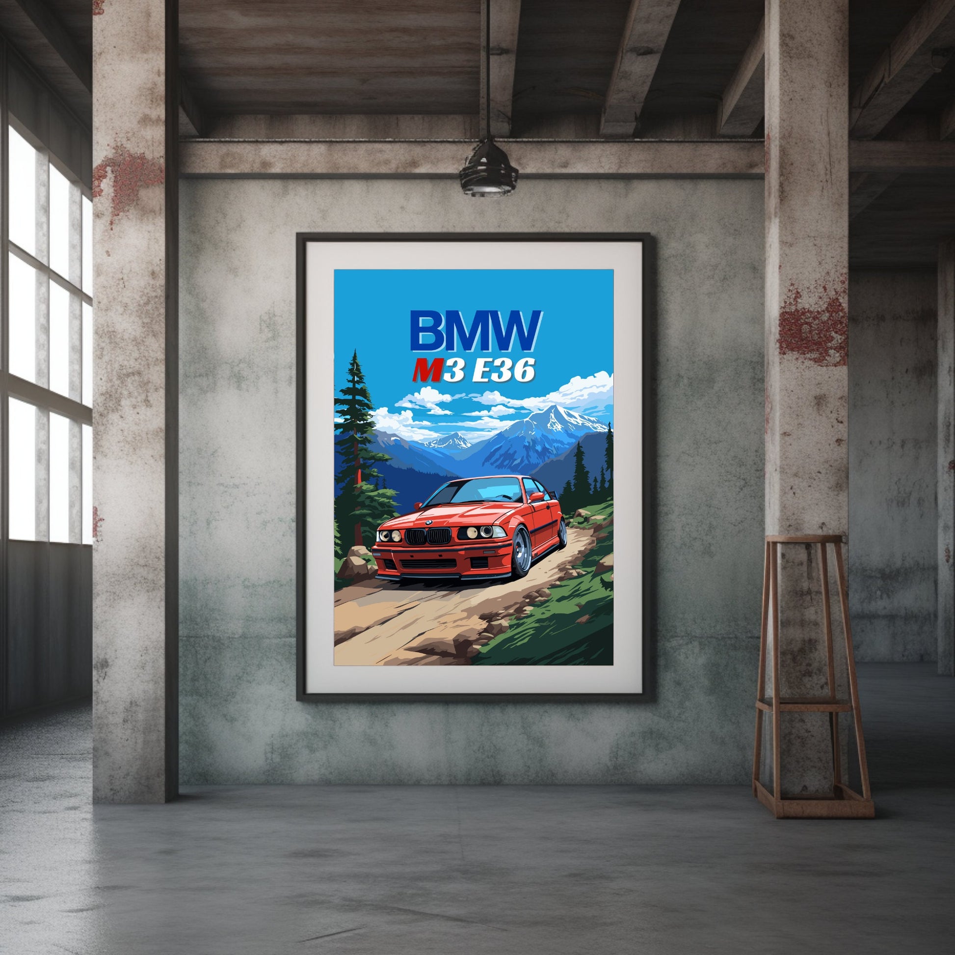 BMW M3 E36 Print, 1990s Car