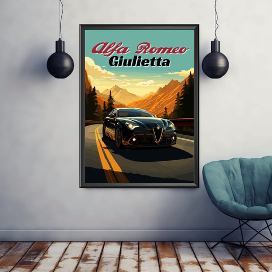 Alfa Romeo Giulietta Poster, Car Poster, Alfa Romeo Giulietta Print, 2010s Car Print, Car Print, Car Art, Modern Classic Car Print