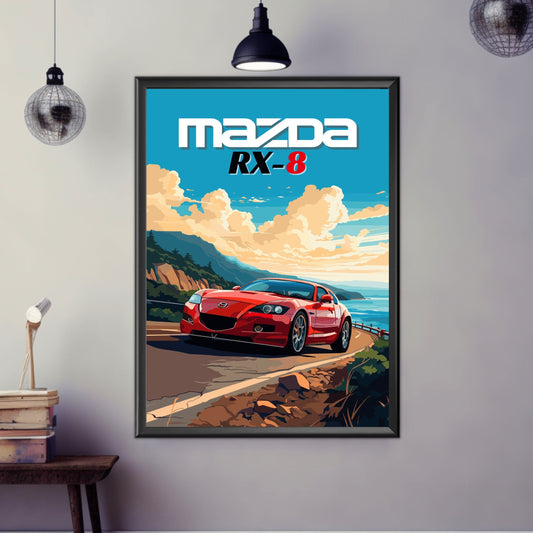 Mazda RX-8 Print, 2000s Car Print, Mazda RX-8 Poster, Car Art, Japanese Car Print, Sports Car Print, Car Print, Car Poster