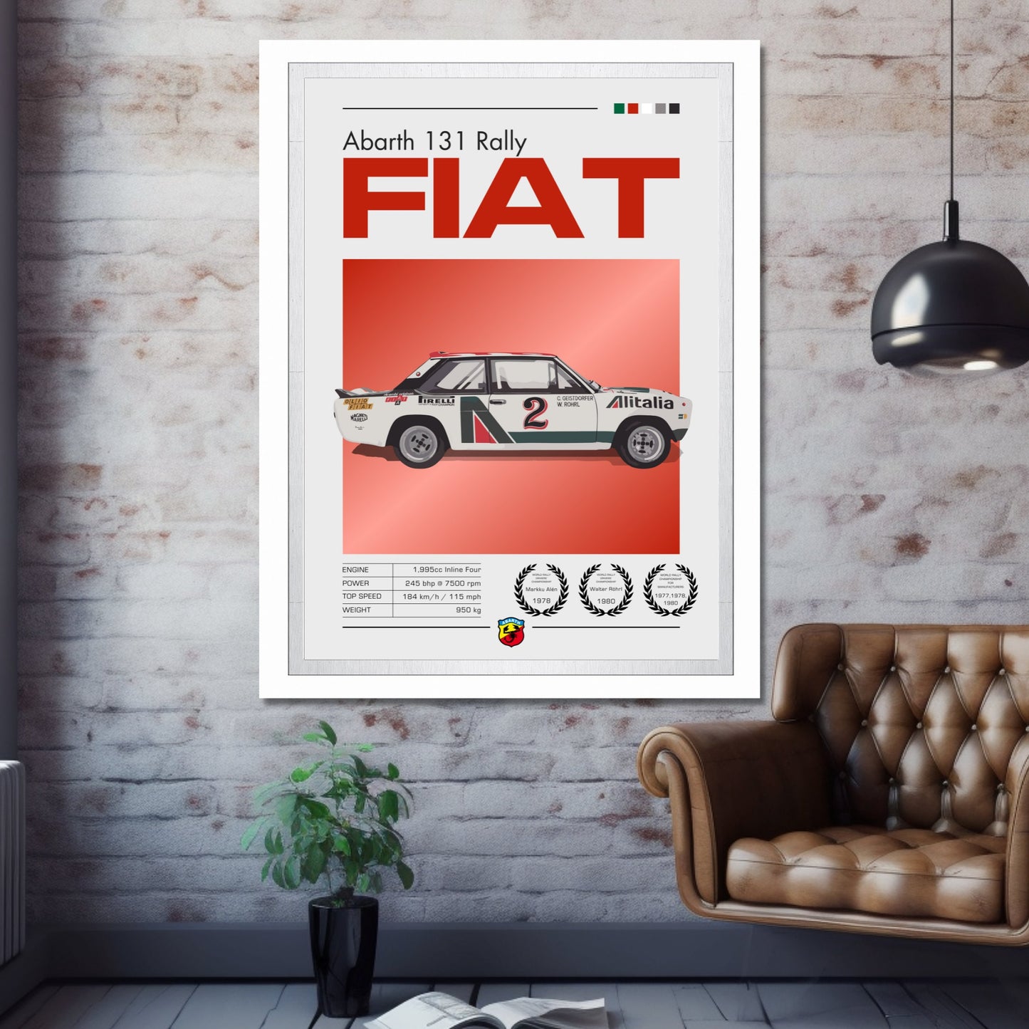 Abarth 131 Poster, Abarth 131 Print, 1970s Car Print, Car Print, Car Poster, Car Art, Rally Car Print, Fiat Abarth, Abarthisti