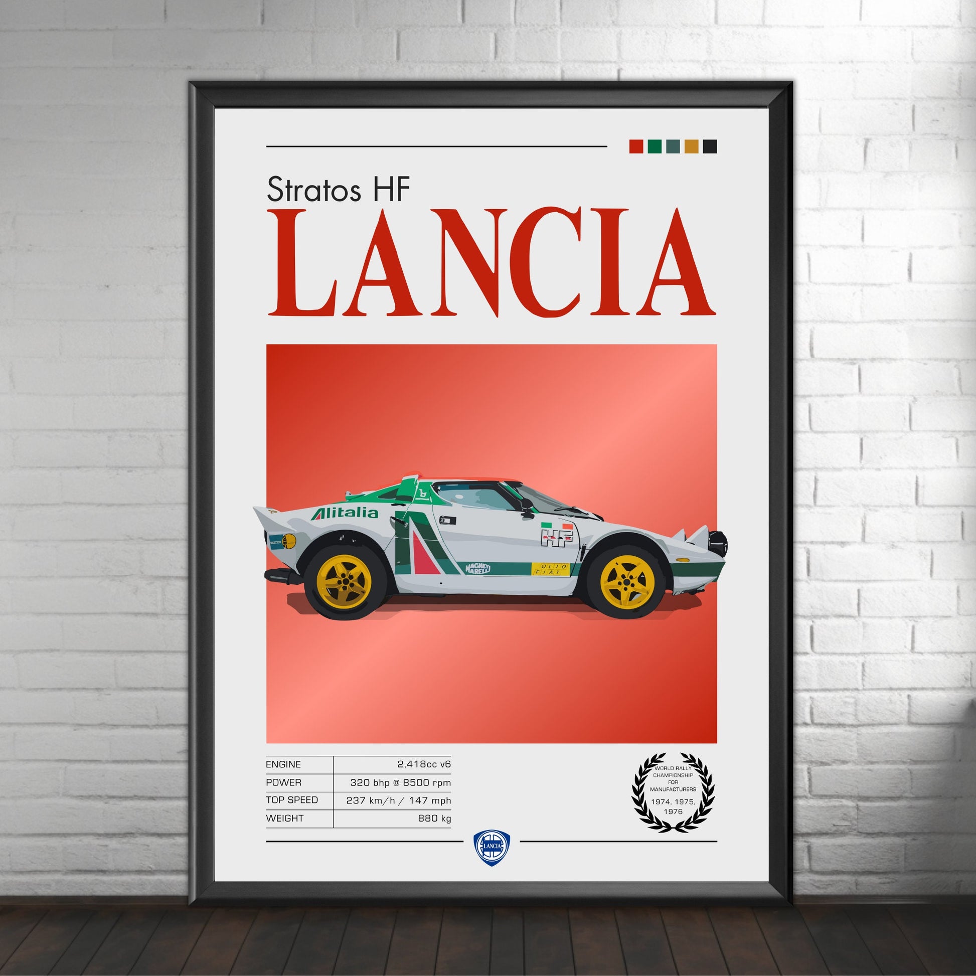 Lancia Stratos Print, Car Poster