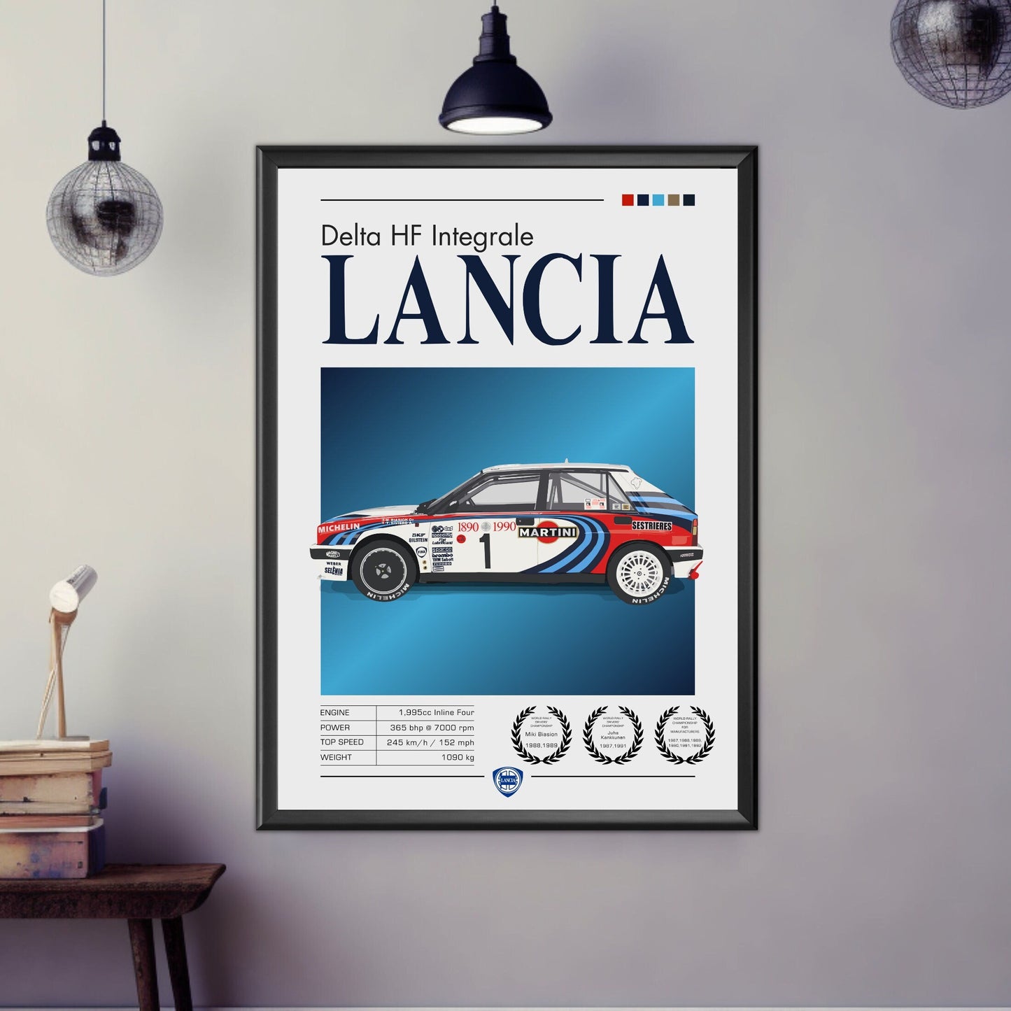 Lancia Delta Integrale Print, 1990s Car Print, Lancia Delta Integrale Poster, Car Art, Rally Car Print, Classic Car, Car Print, Car Poster