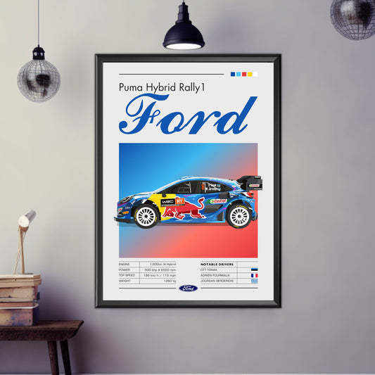 Ford Puma Hybrid Rally1 Print, Ford Puma Hybrid Rally1 Poster, Car Print, Car Poster, Car Art, Rally Car Print, Modern Car Print