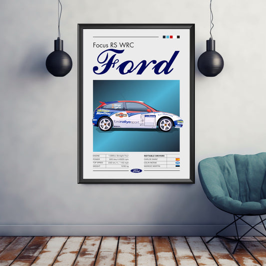 Ford Focus WRC Print, 2000s Car Print, Ford Focus WRC Poster, Car Art, Rally Car Print, Classic Car, Car Print, Car Poster, Colin McRae