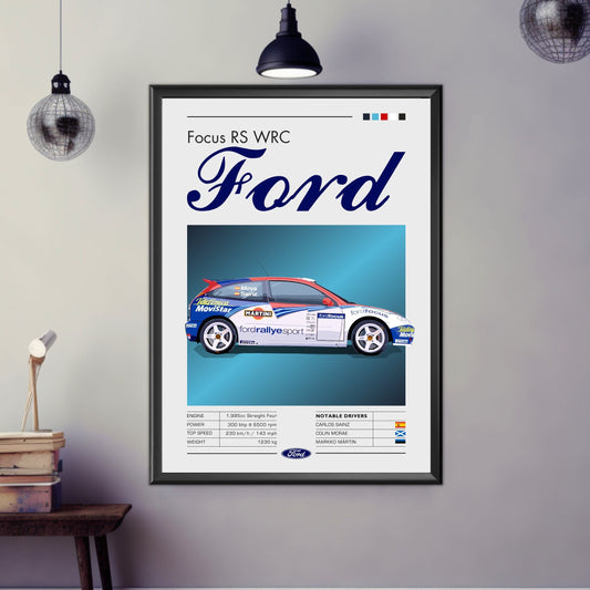 Ford Focus WRC Print, 2000s Car Print, Ford Focus WRC Poster, Car Art, Rally Car Print, Classic Car, Car Print, Car Poster, Colin McRae