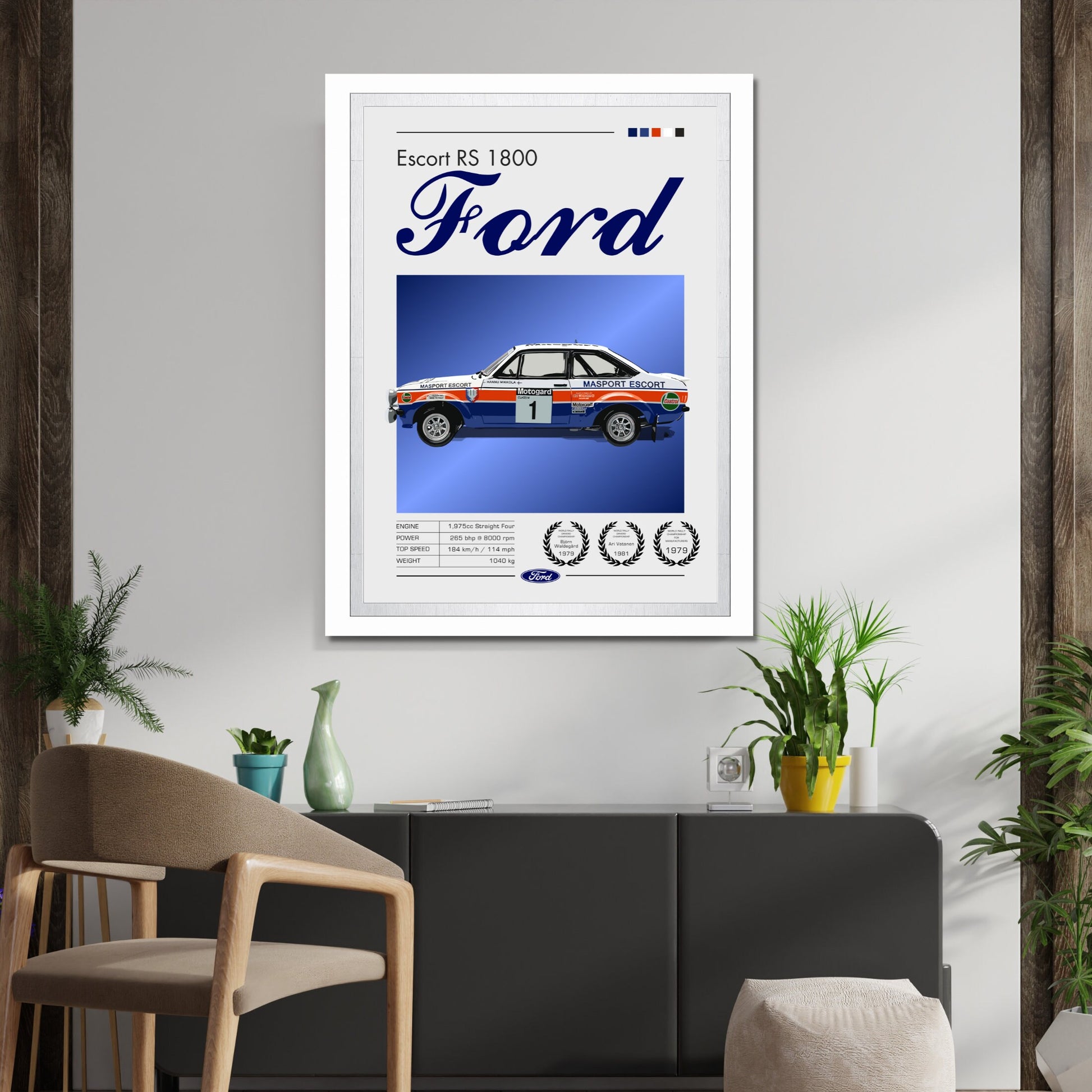 Ford Escort RS 1800 Print, Car Poster