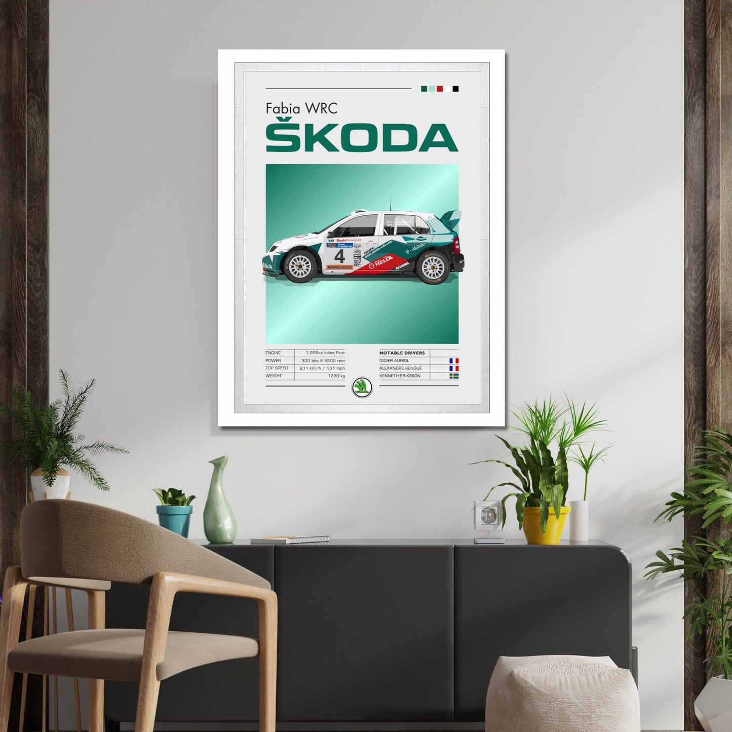 Skoda Fabia WRC Print - Car Poster