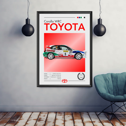 Toyota Corolla WRC Print, Toyota Corolla WRC Poster, 1990s Car Print, Car Print, Car Poster, Car Art, Rally Car Print