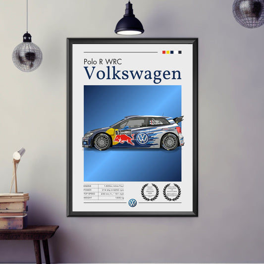 Volkswagen Polo R WRC Poster, Volkswagen Polo R Print, 2010s Car, Car Print, Car Poster, Car Art, Rally Car Print, Modern Car Print