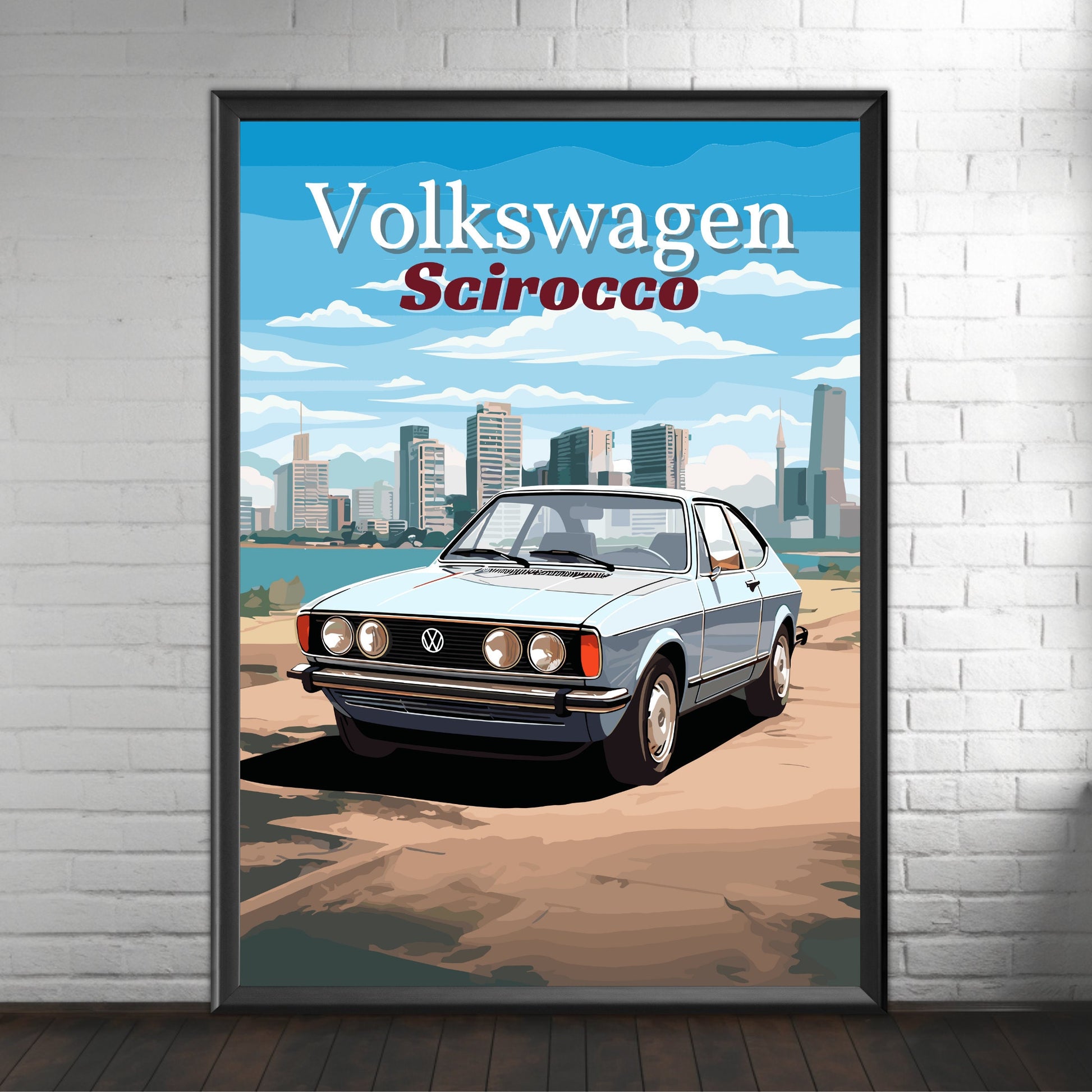 Volkswagen Scirocco Print, 1970s Car