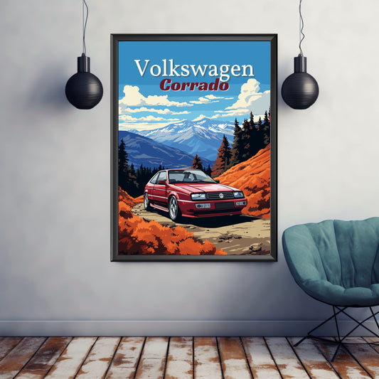 Volkswagen Corrado Print, 1990s Car, Volkswagen Corrado Poster, Car Print, Car Poster, Car Art, Classic Car Print, Old-Timer Print