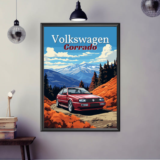 Volkswagen Corrado Print, 1990s Car, Volkswagen Corrado Poster, Car Print, Car Poster, Car Art, Classic Car Print, Old-Timer Print