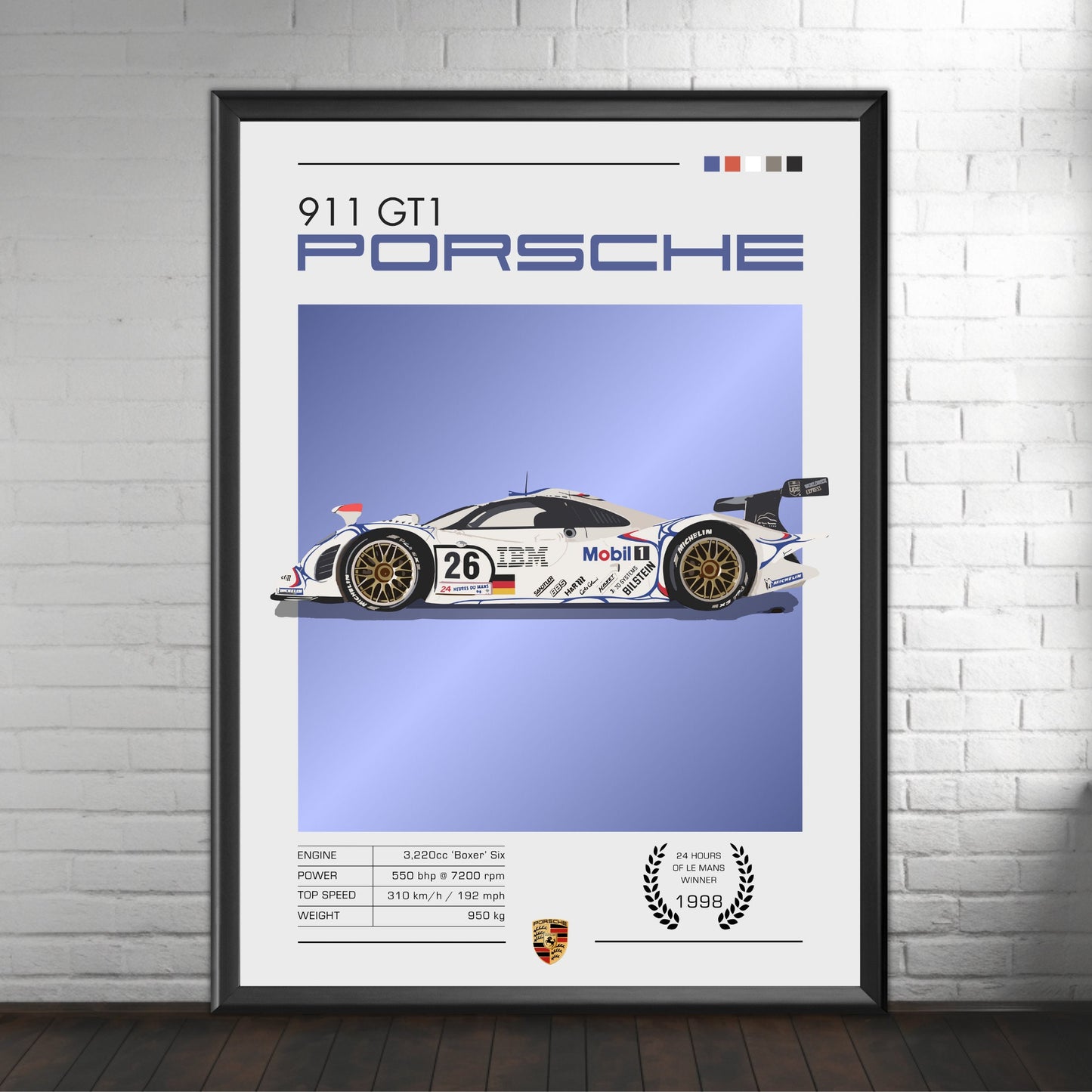 Porsche 911 GT1 Poster