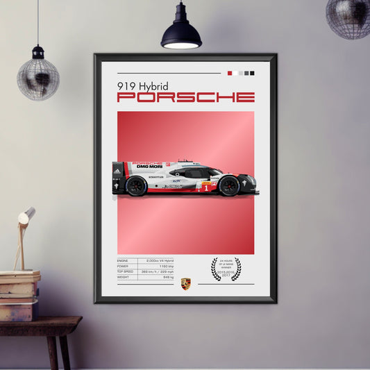 Porsche 919 Hybrid Poster, Car Print, Porsche 919 Hybrid Print, Car Art, Race Car Print, Car Poster, 24h of Le Mans, Hypercar Print