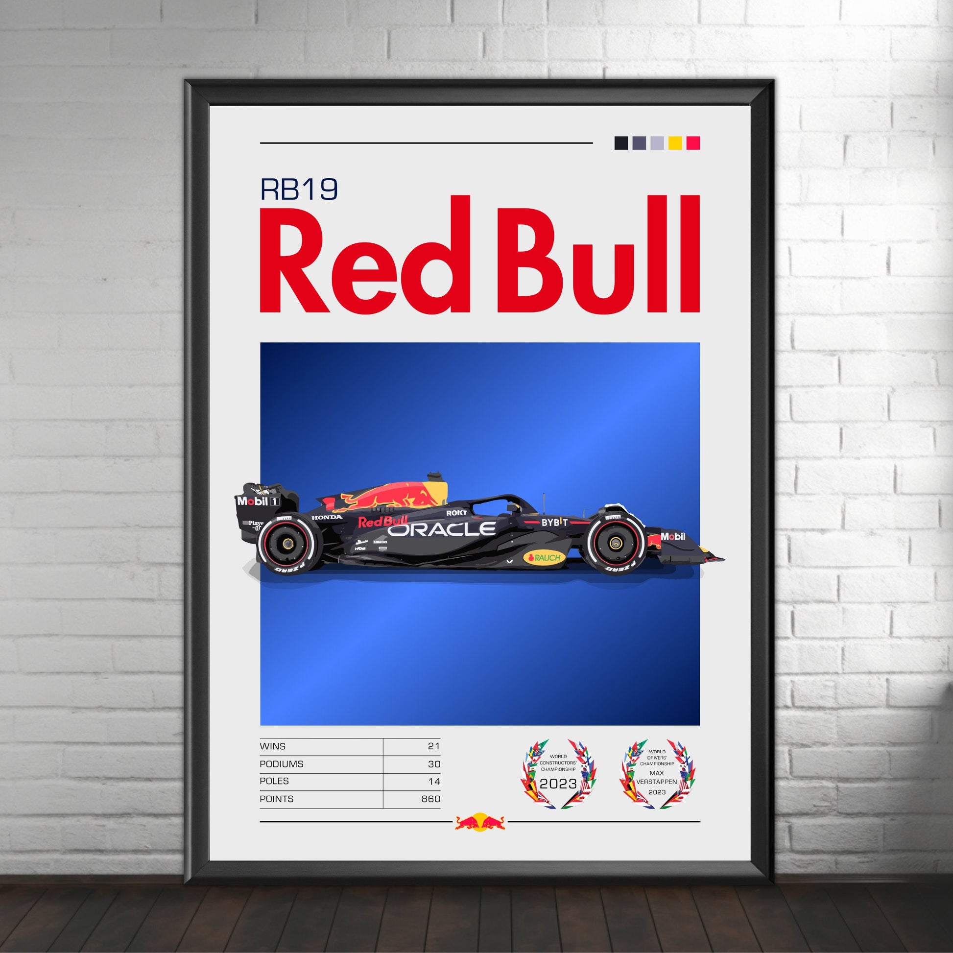 Red Bull RB19 Poster, F1 Print