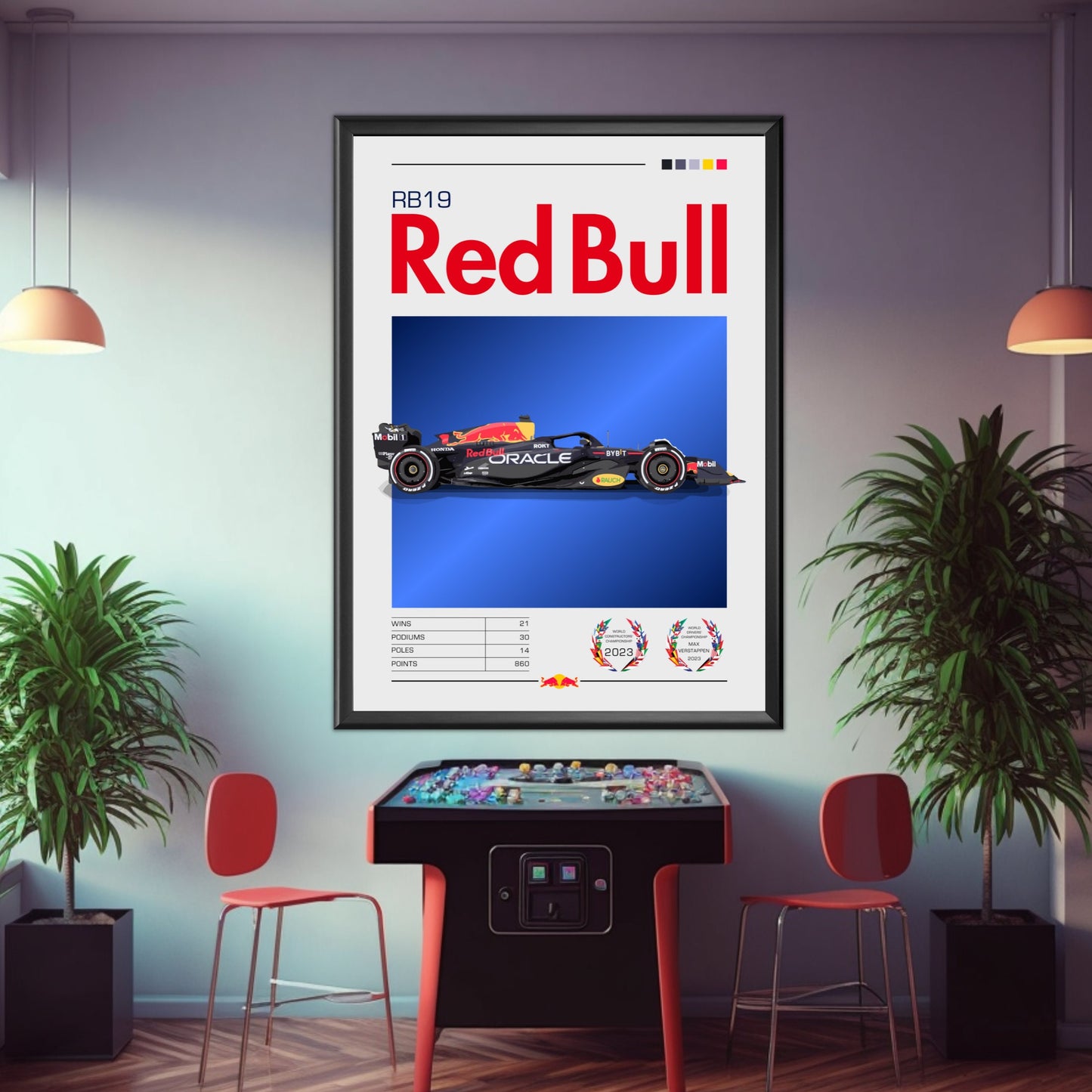 Red Bull RB19 Poster, F1 Print