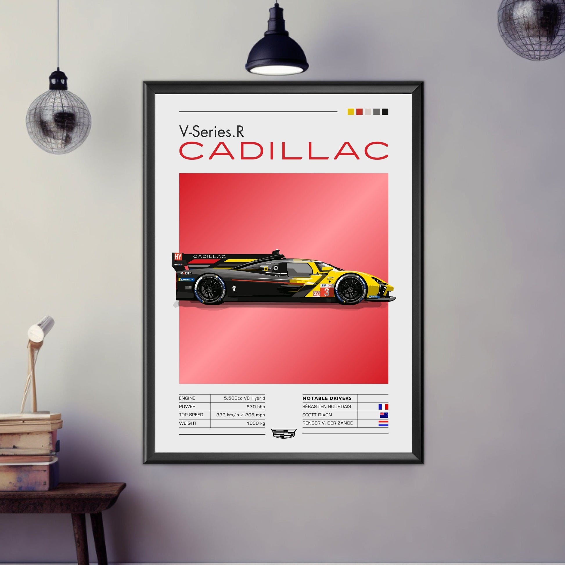 Cadillac V Series.R Print, Cadillac V Series.R Poster, Car Print, Car Art, Race Car Print, Car Poster, 24h of Le Mans, Hypercar Print