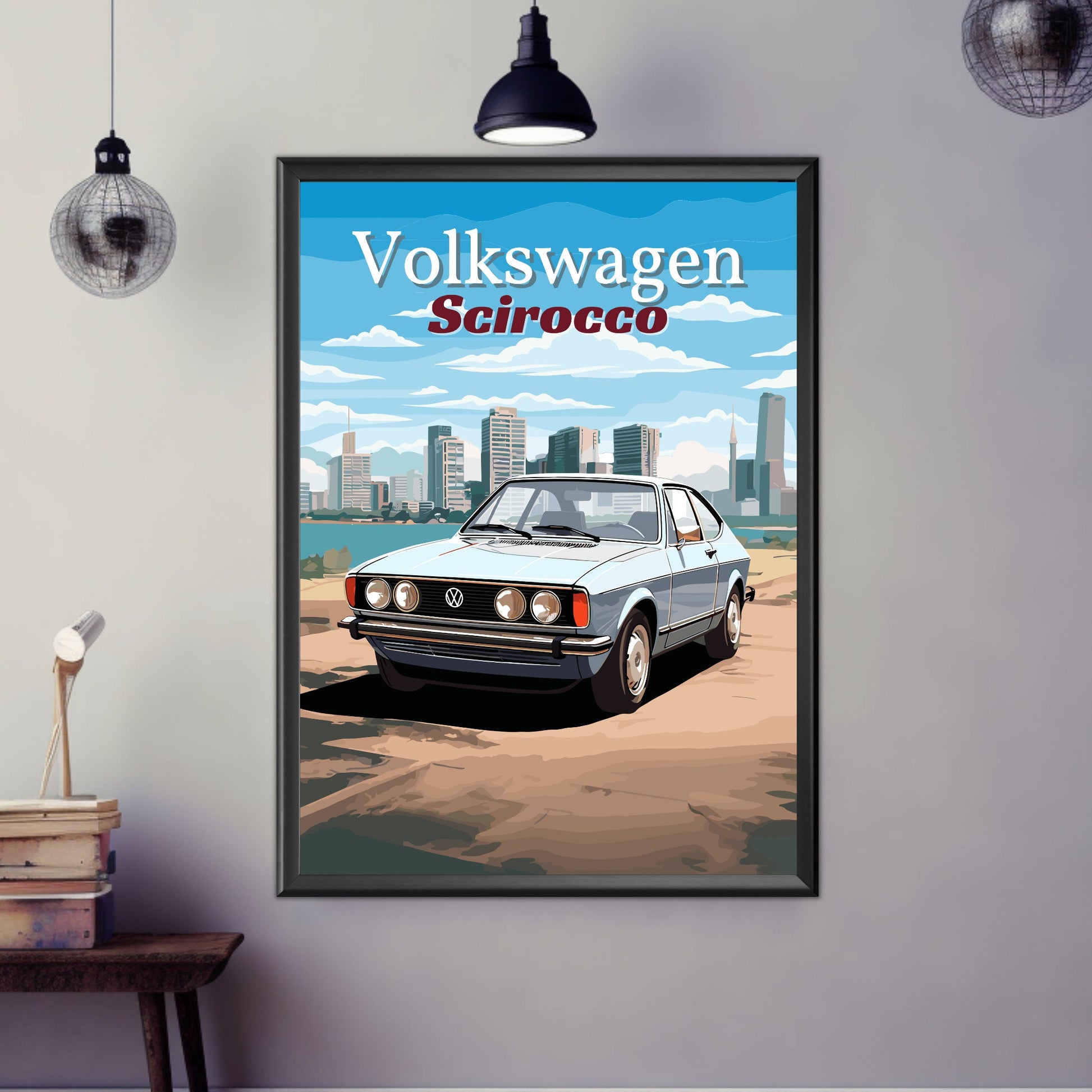 Volkswagen Scirocco Print, 1970s Car