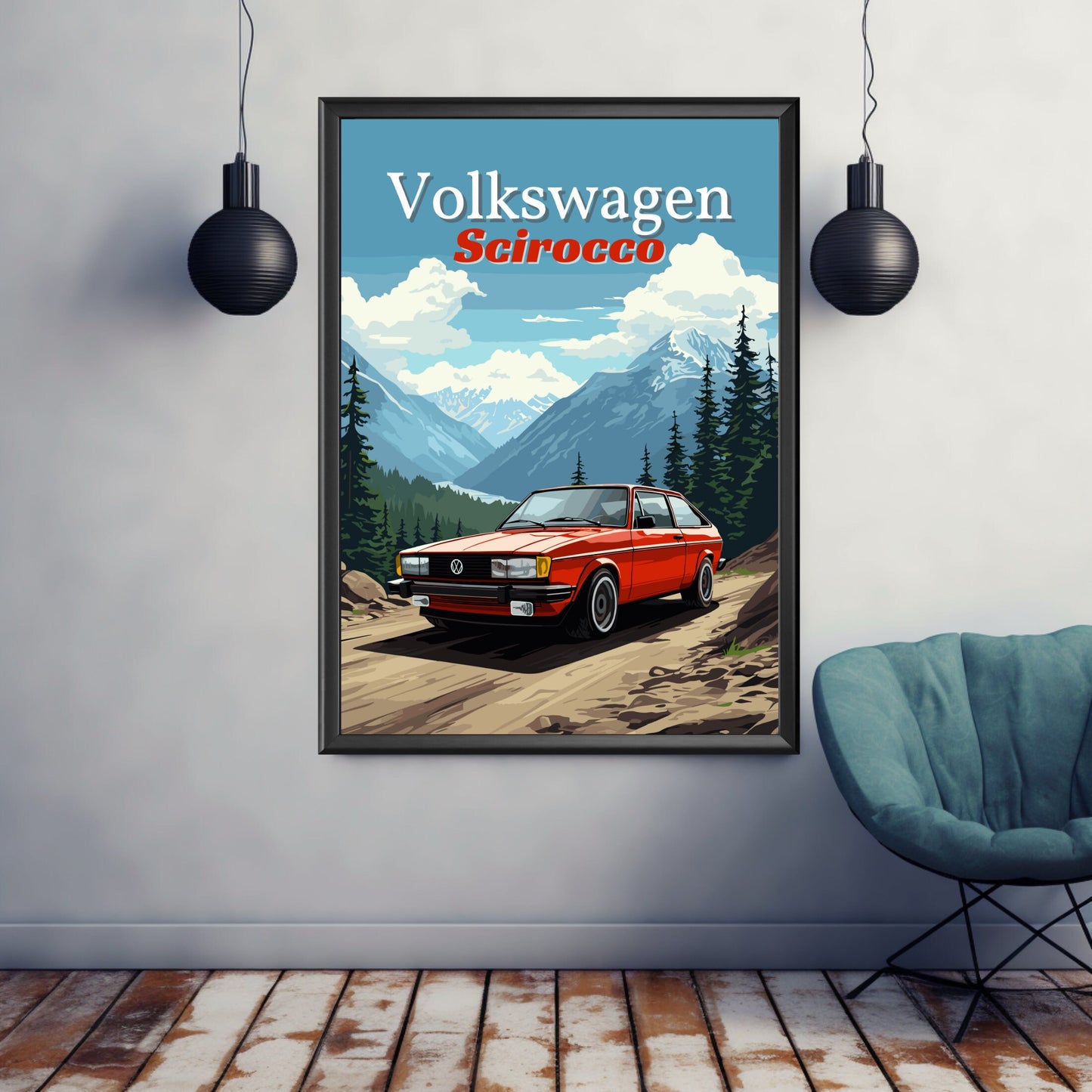 Volkswagen Scirocco Poster, 1980s